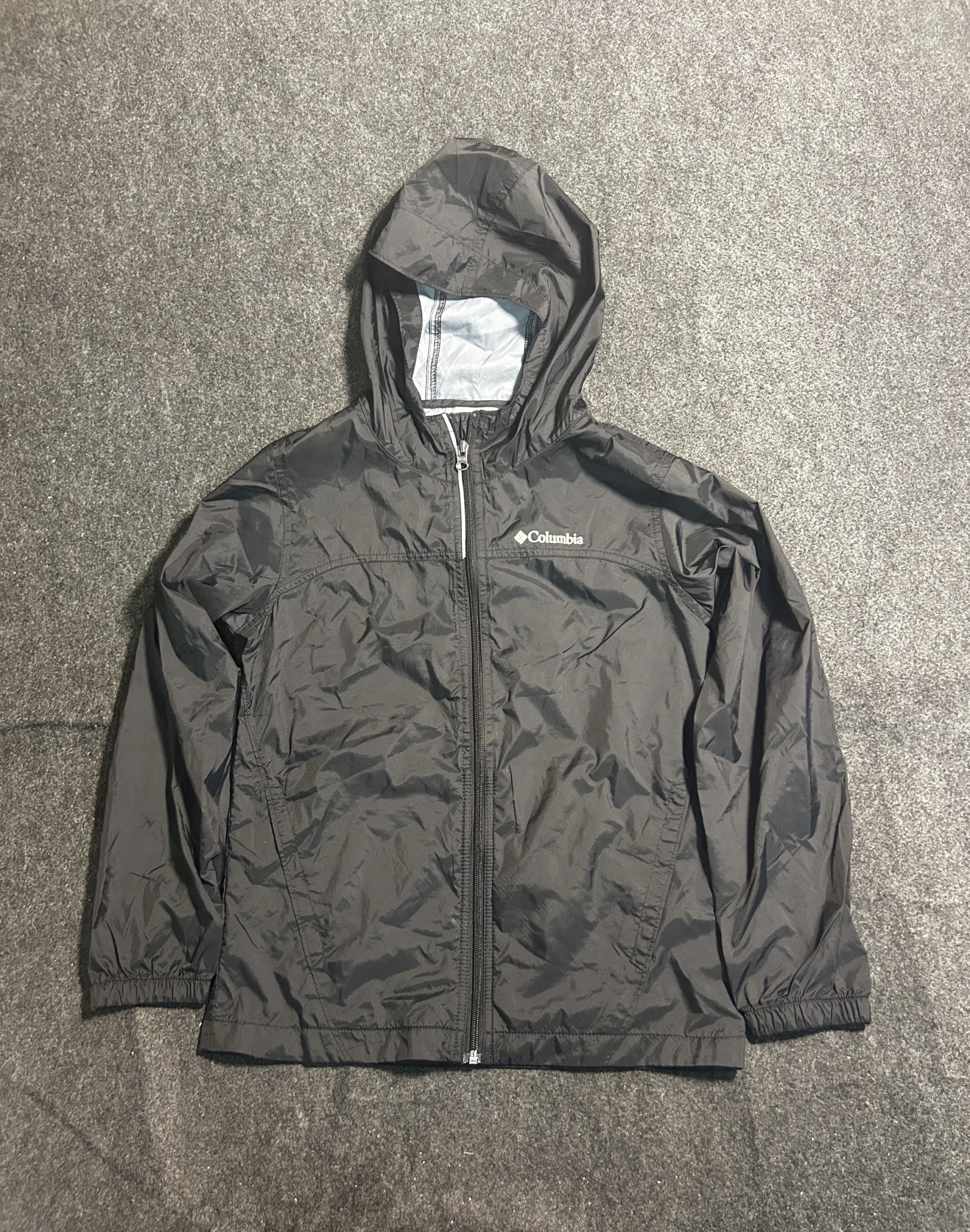 Columbia Black Waterproof Hooded Windbreaker Jacket |  S