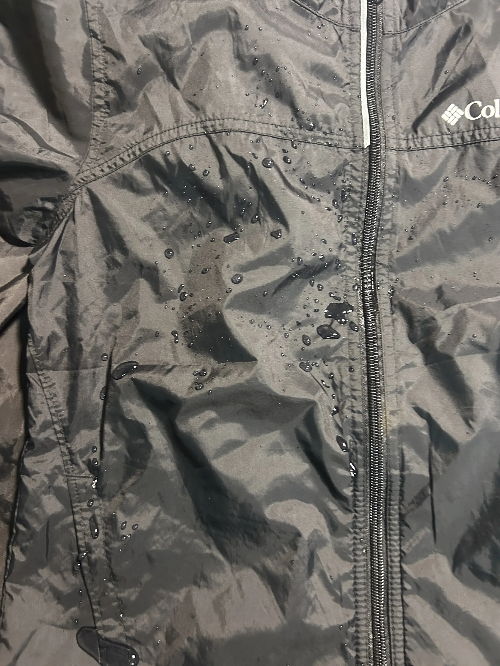 Columbia Black Waterproof Hooded Windbreaker Jacket |  S