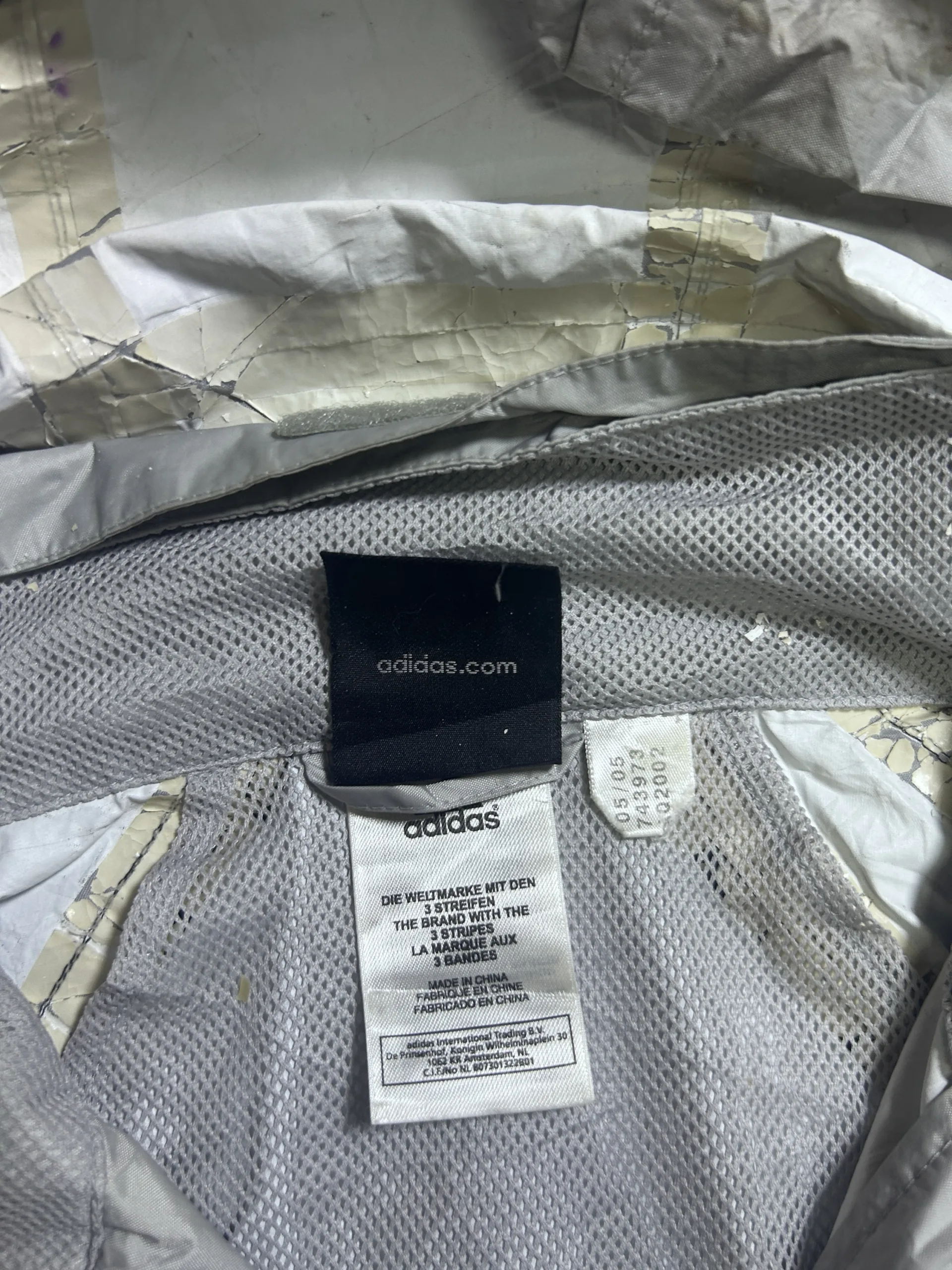 Adidas Packable Waterproof Hooded Windbreaker Jacket Grey/Black XXL