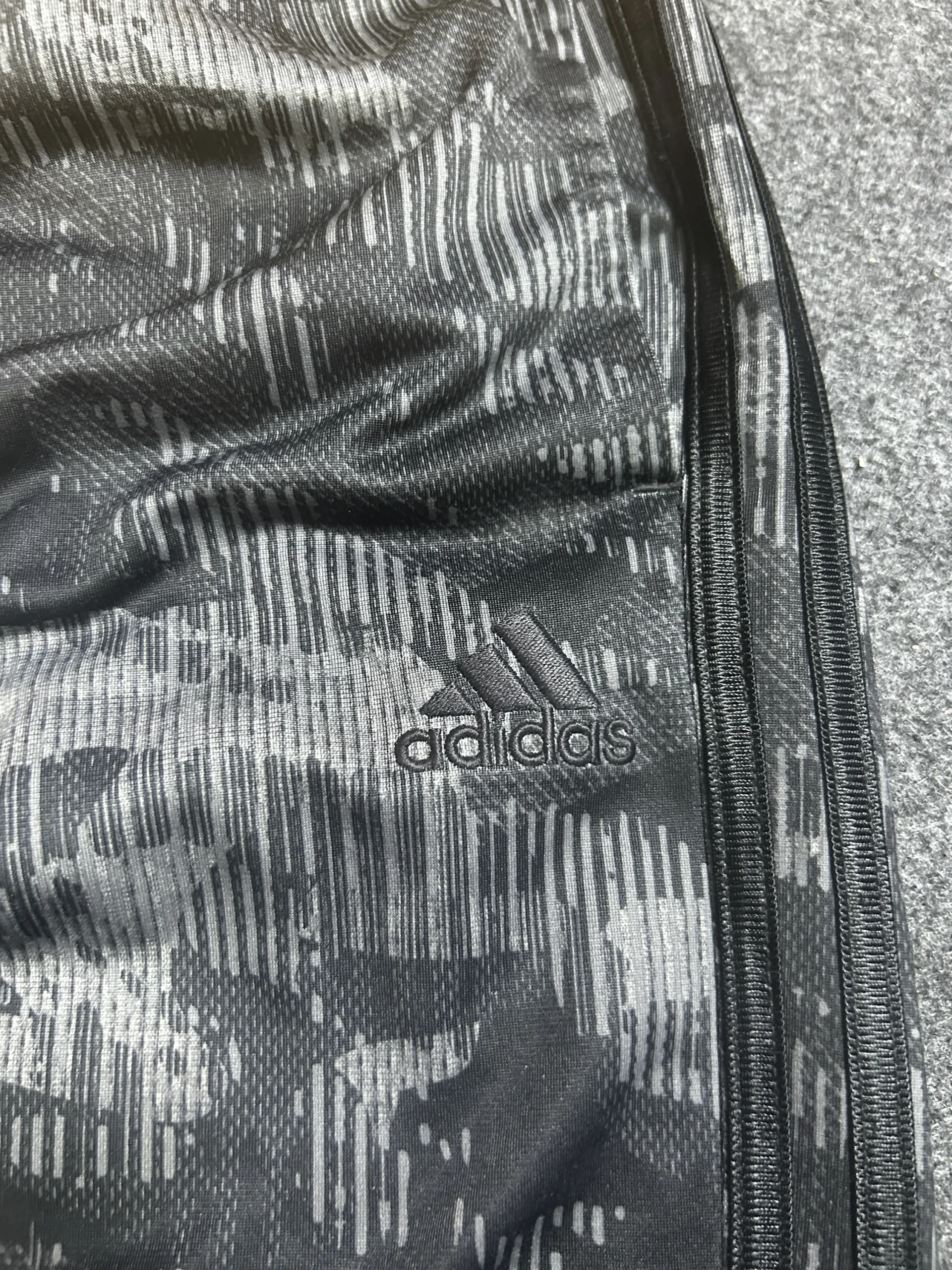 Adidas Camo Tapered Track Pants Black/Grey