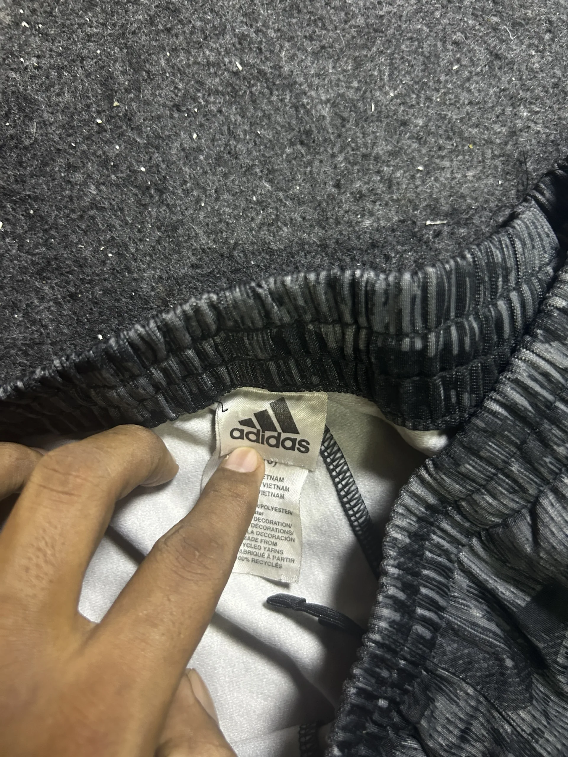 Adidas Camo Tapered Track Pants Black/Grey