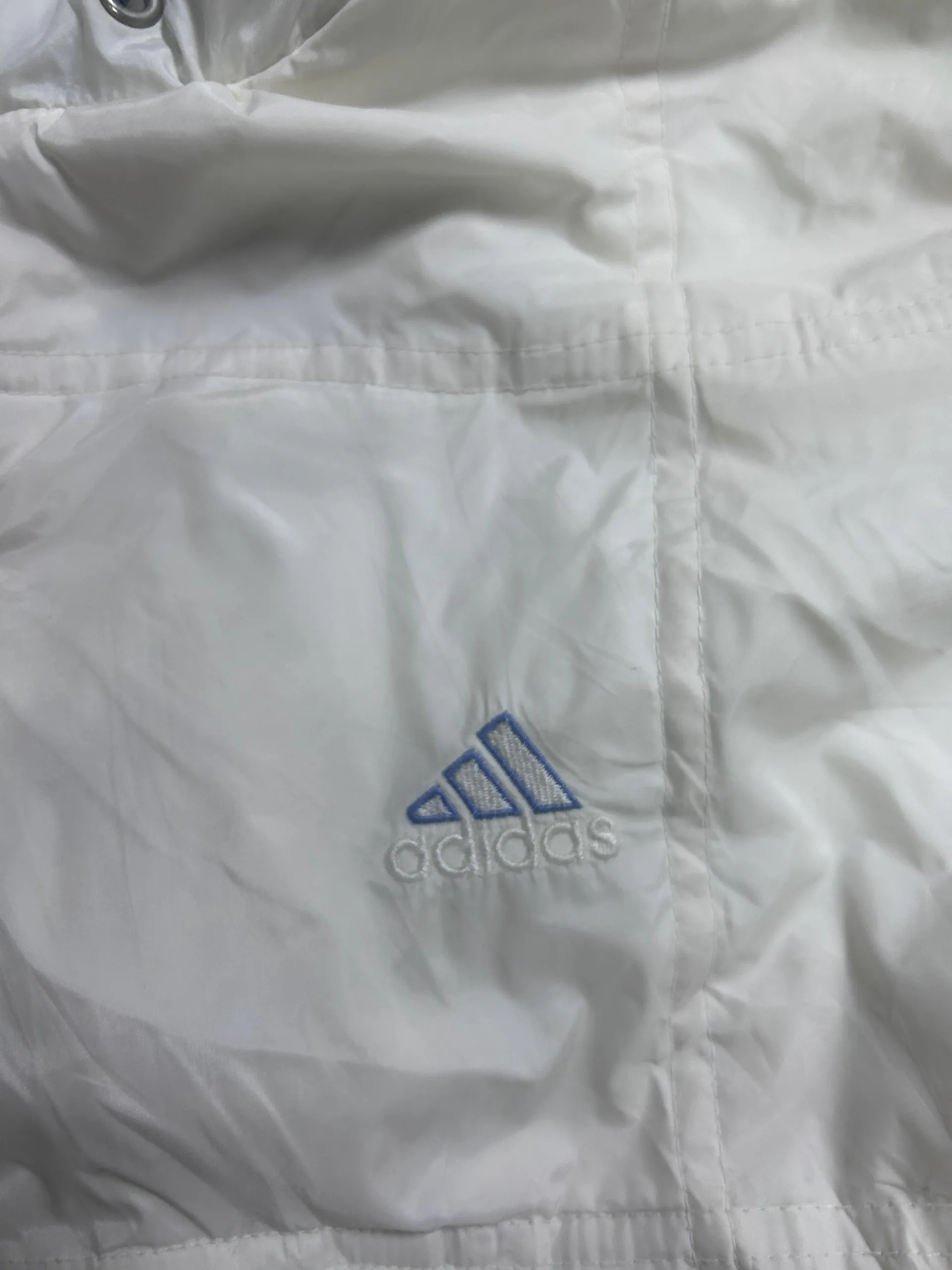 Adidas White Hooded Puffer Jacket | Fleece-Lined Winter Parka | Oversized Fit XXL