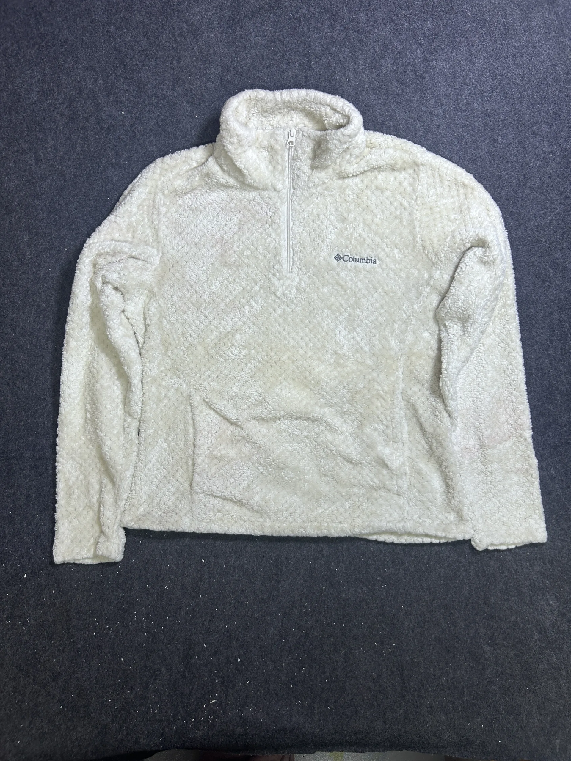 Columbia Sherpa Fleece Quarter Zip Pullover – Cream White | Size M