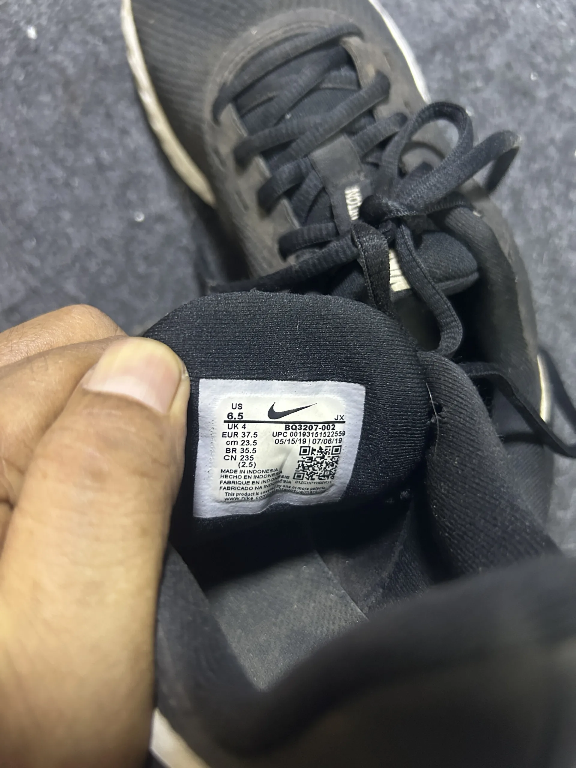 Nike Revolution Running Shoes  Black/White 6.5 UK