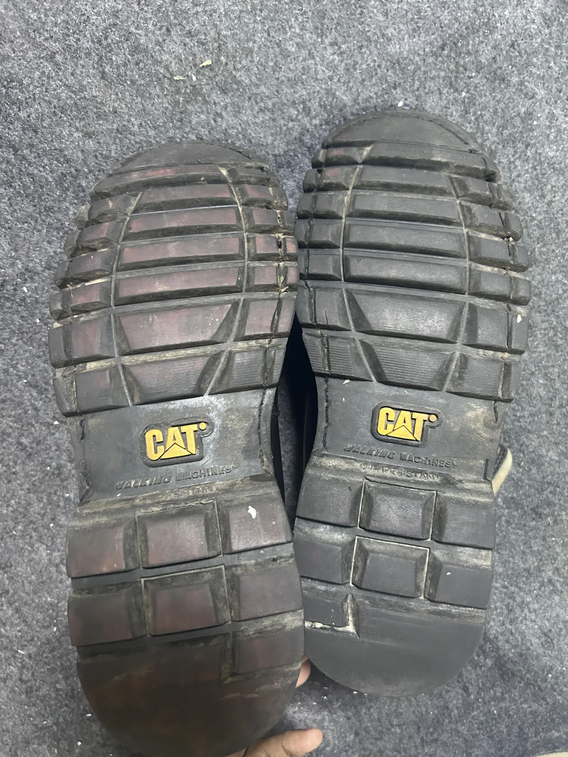 CAT Caterpillar Work Equipment Leather Boots Black | UK 8.5 EU 42.5 | Wide Width