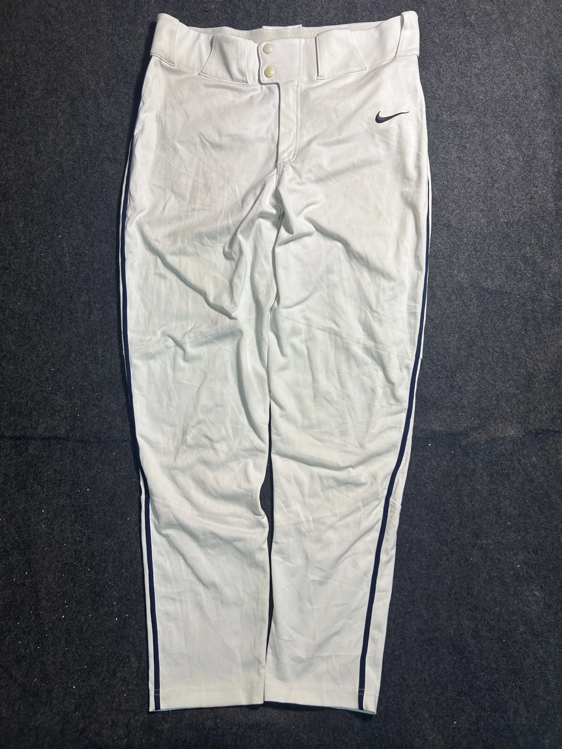 Nike White Baseball Pants with Side Stripe – Athletic Fit – Waist 36
