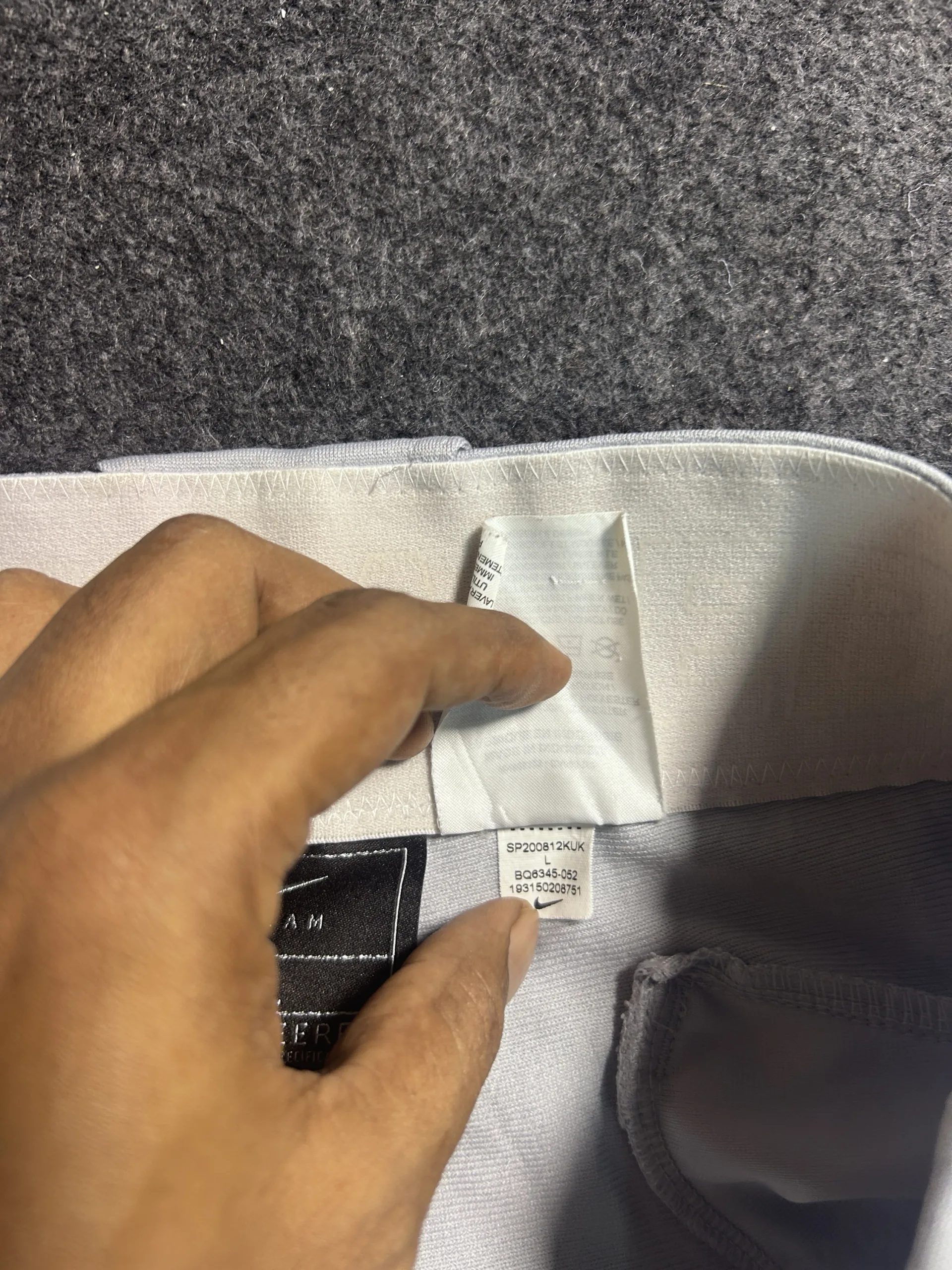 Nike Team Baseball Pants Light Grey Size L (Waist 34)