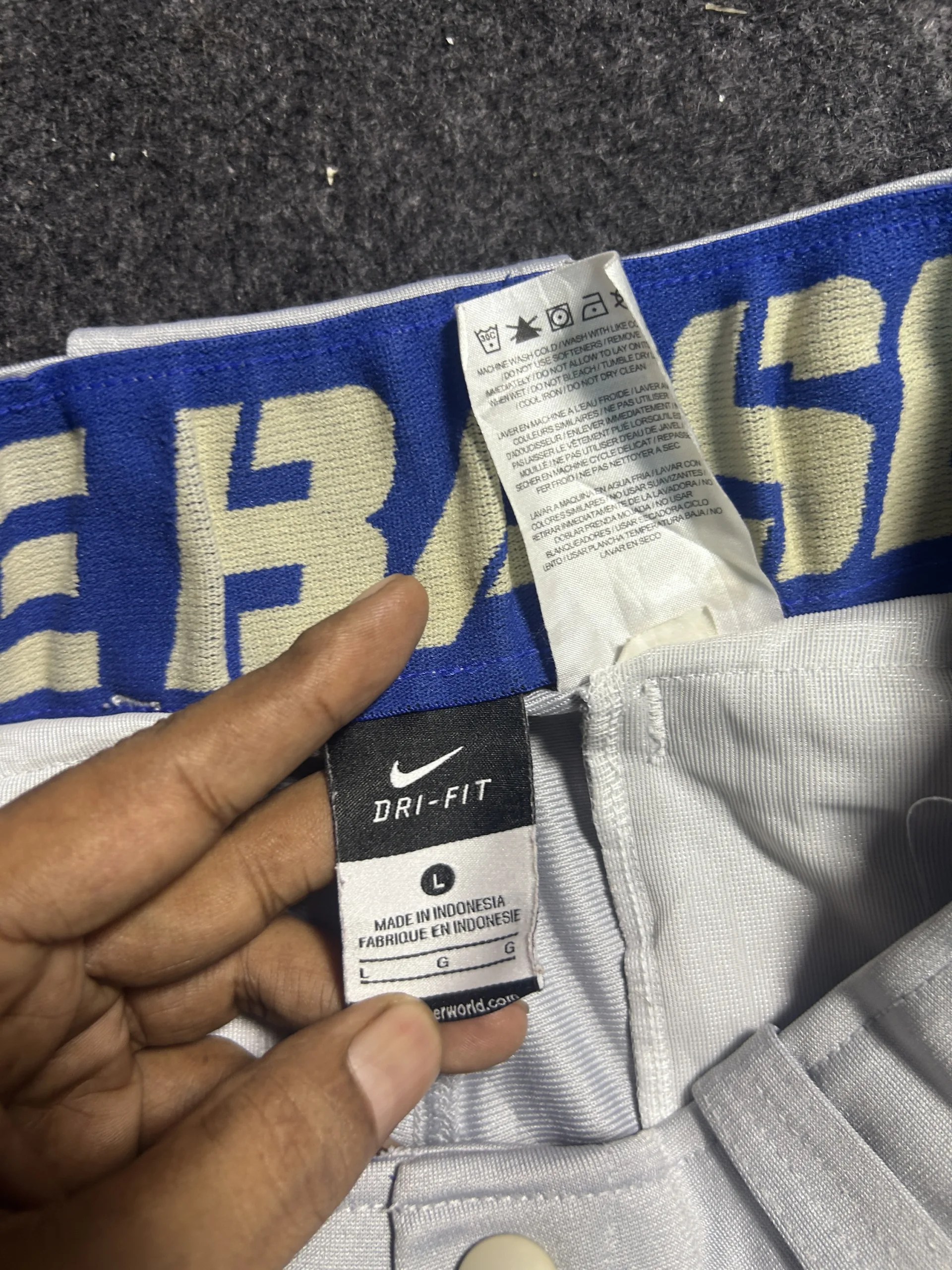 Nike Dri-FIT Baseball Pants Grey Blue (Waist 30)