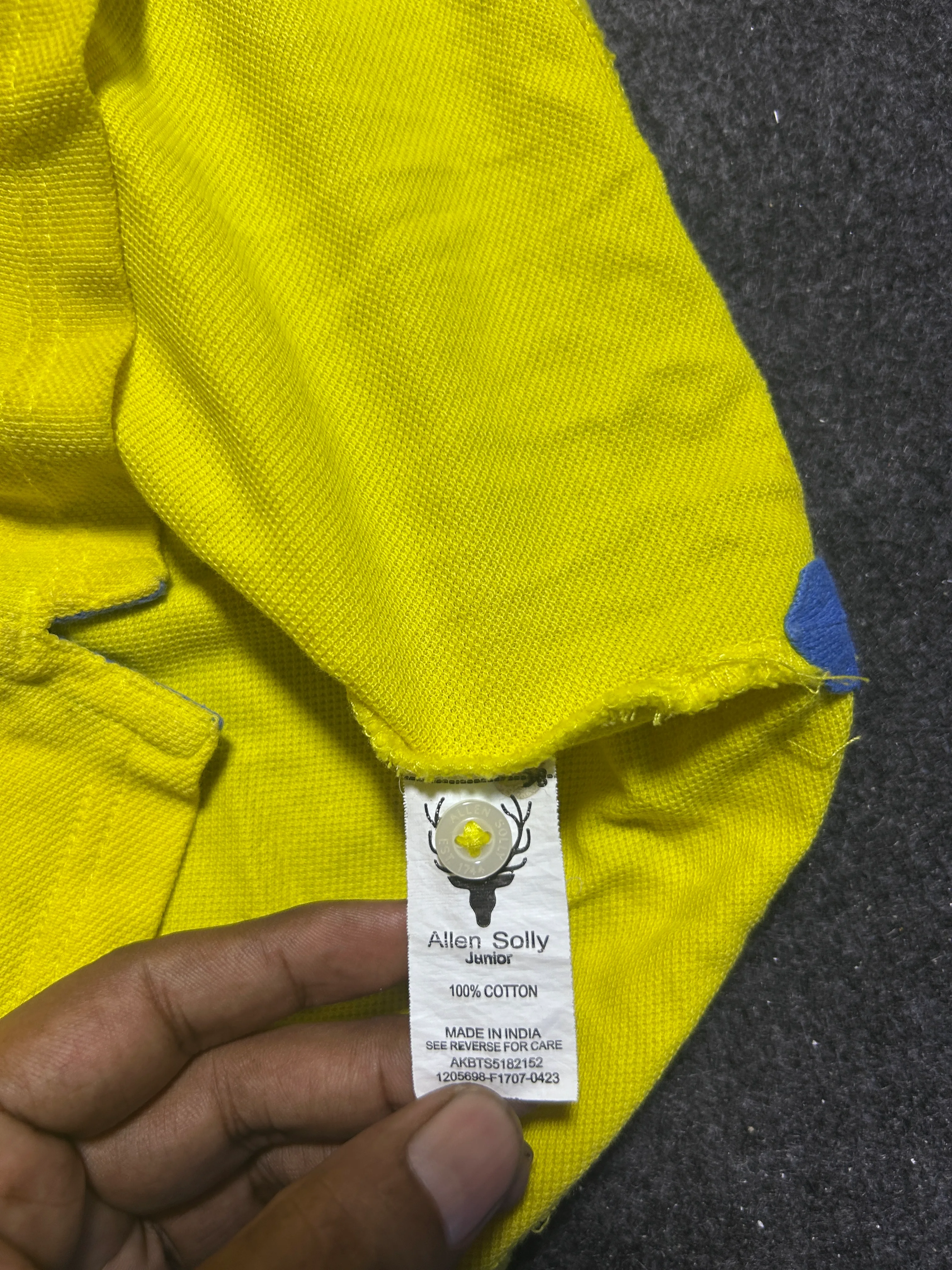 Allen Solly Junior Yellow Polo T-Shirt | 100% Cotton Piqué Polo| M