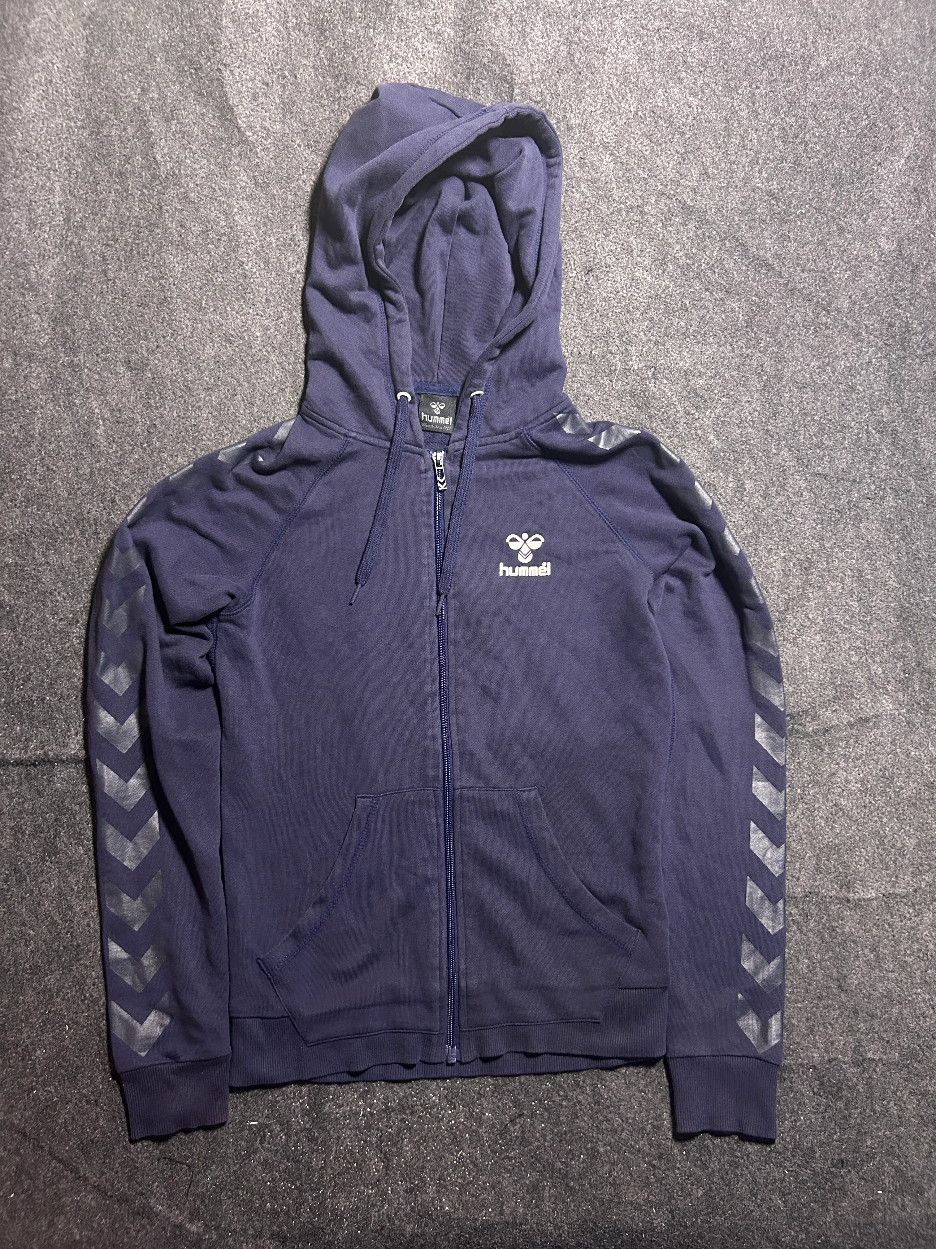 Hummel Navy Blue Lightweight Hooded Track Jacket | S