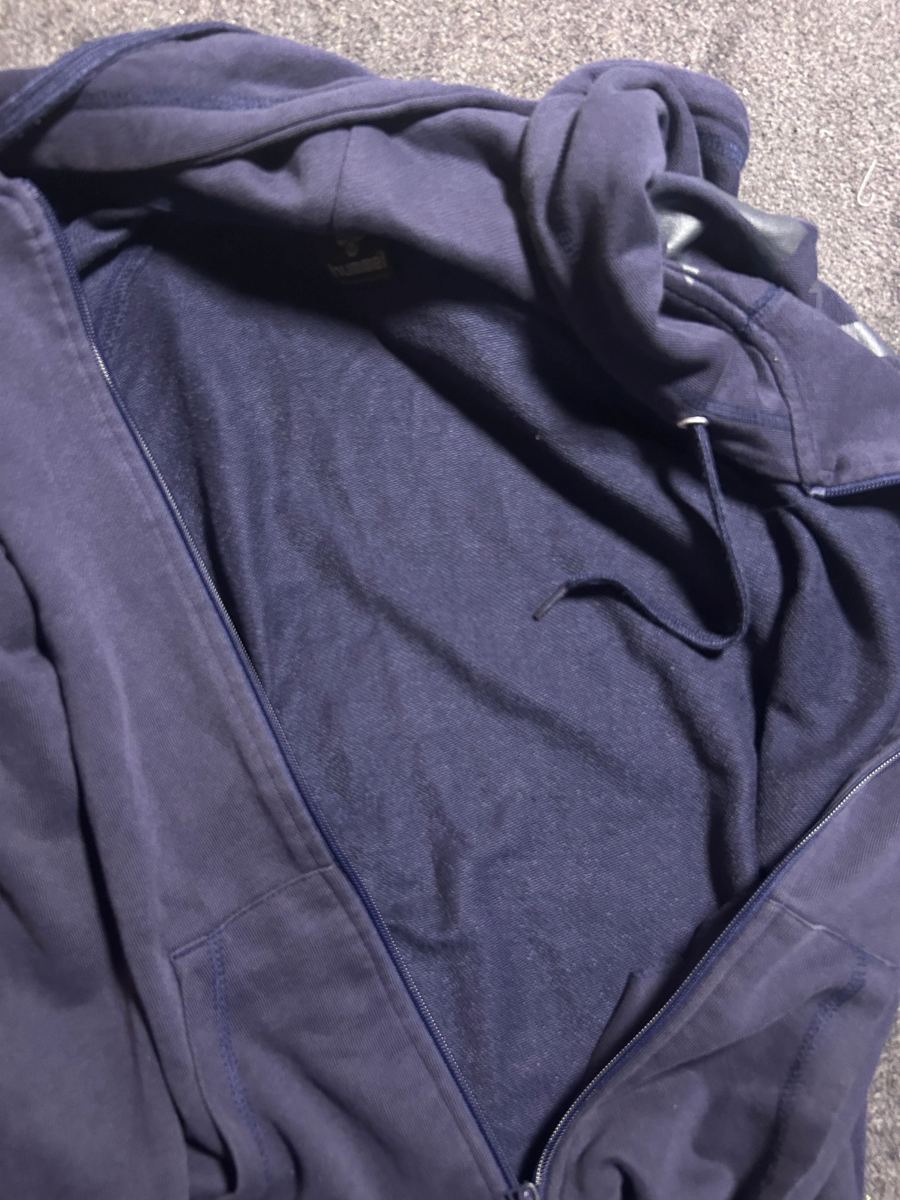 Hummel Navy Blue Lightweight Hooded Track Jacket | S