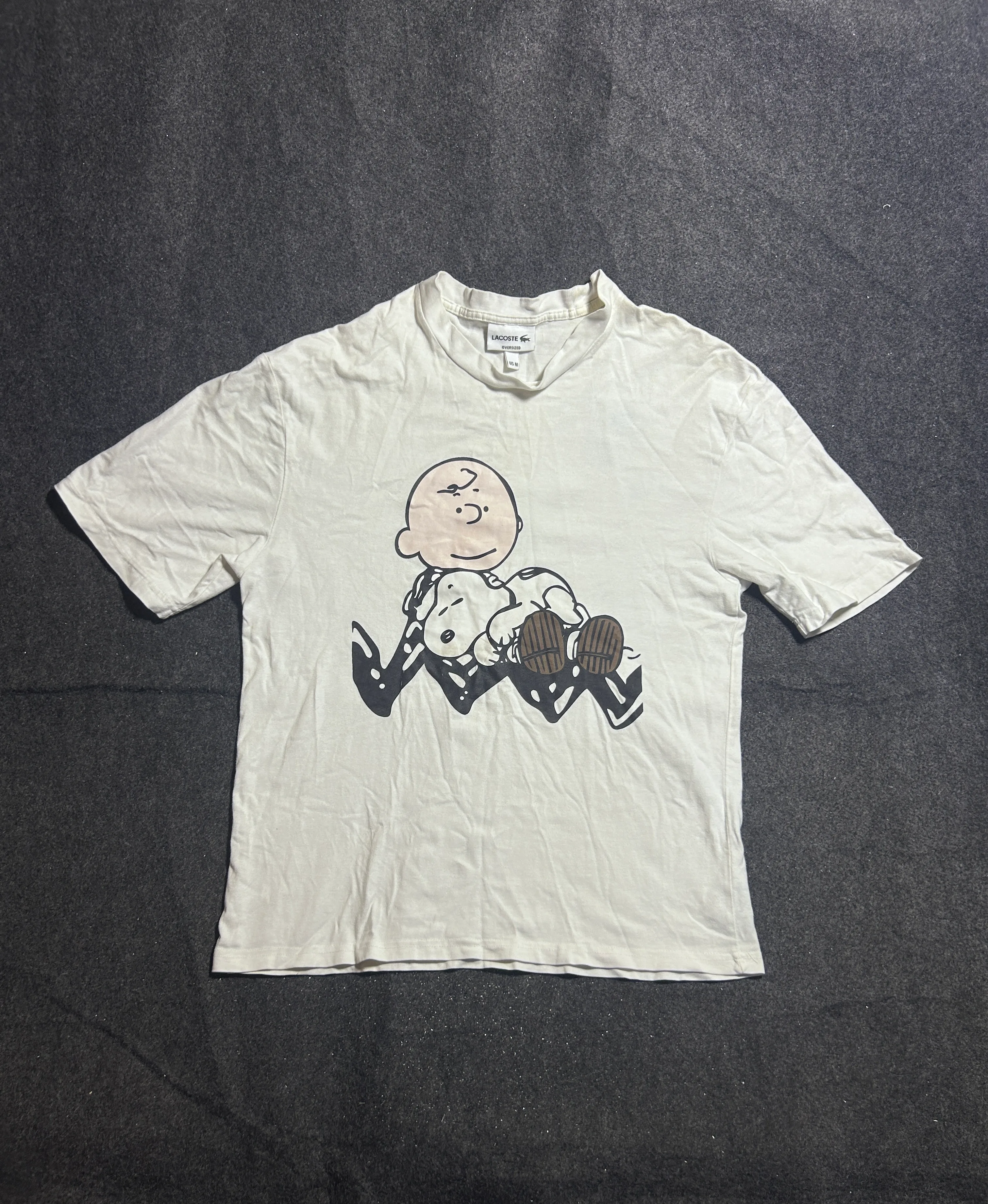 Lacoste Oversized Snoopy Graphic T-Shirt – White Cotton | M