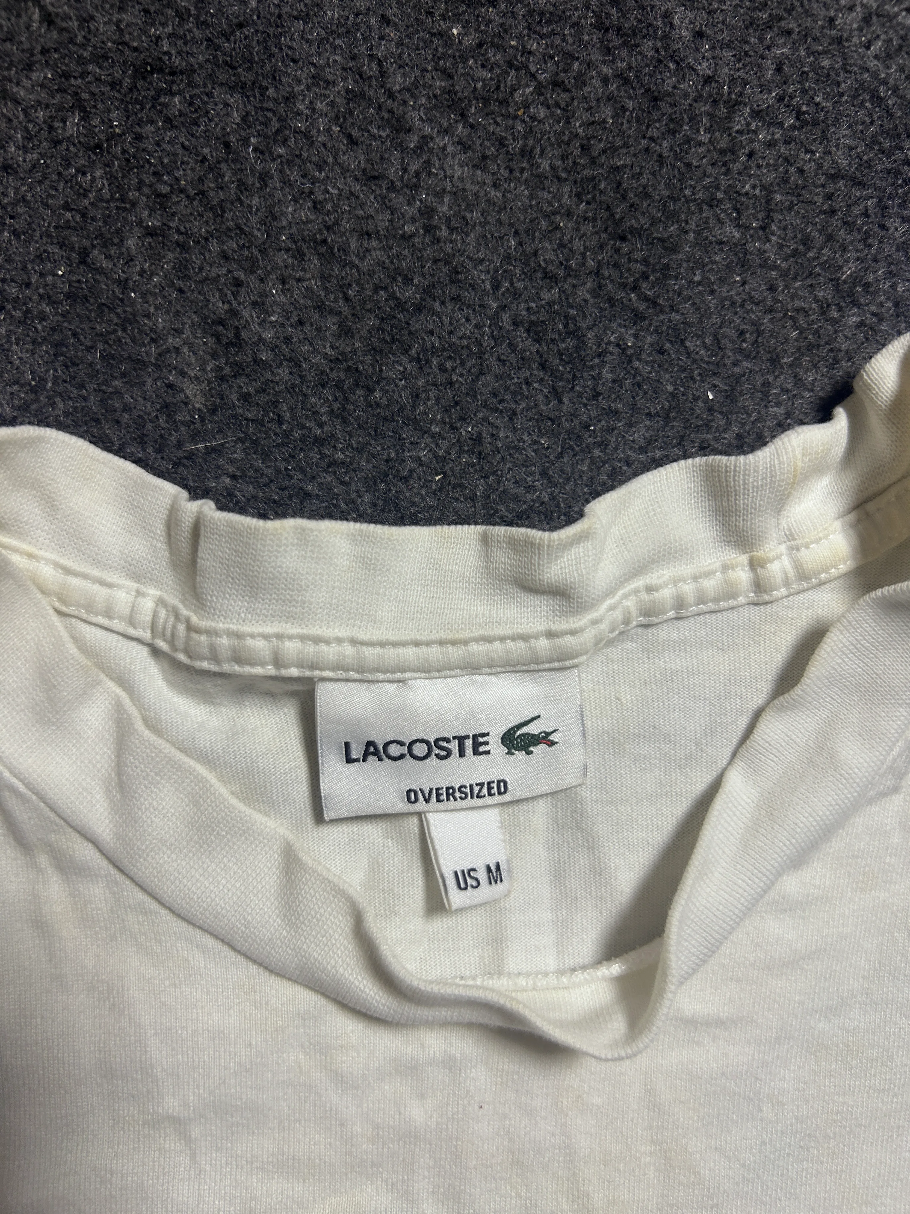 Lacoste Oversized Snoopy Graphic T-Shirt – White Cotton | M