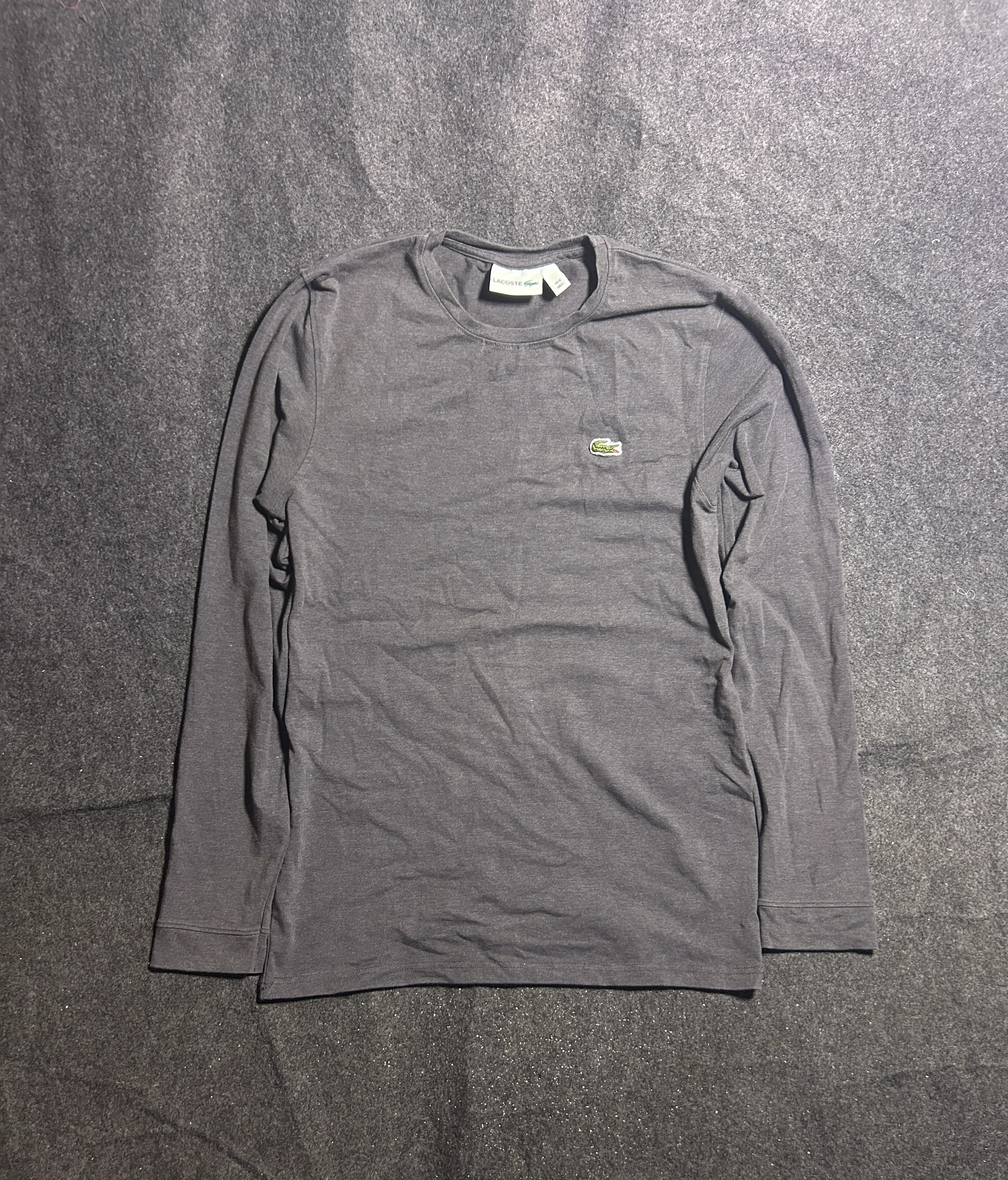 Lacoste Long Sleeve T-Shirt Charcoal | Cotton Stretch | M