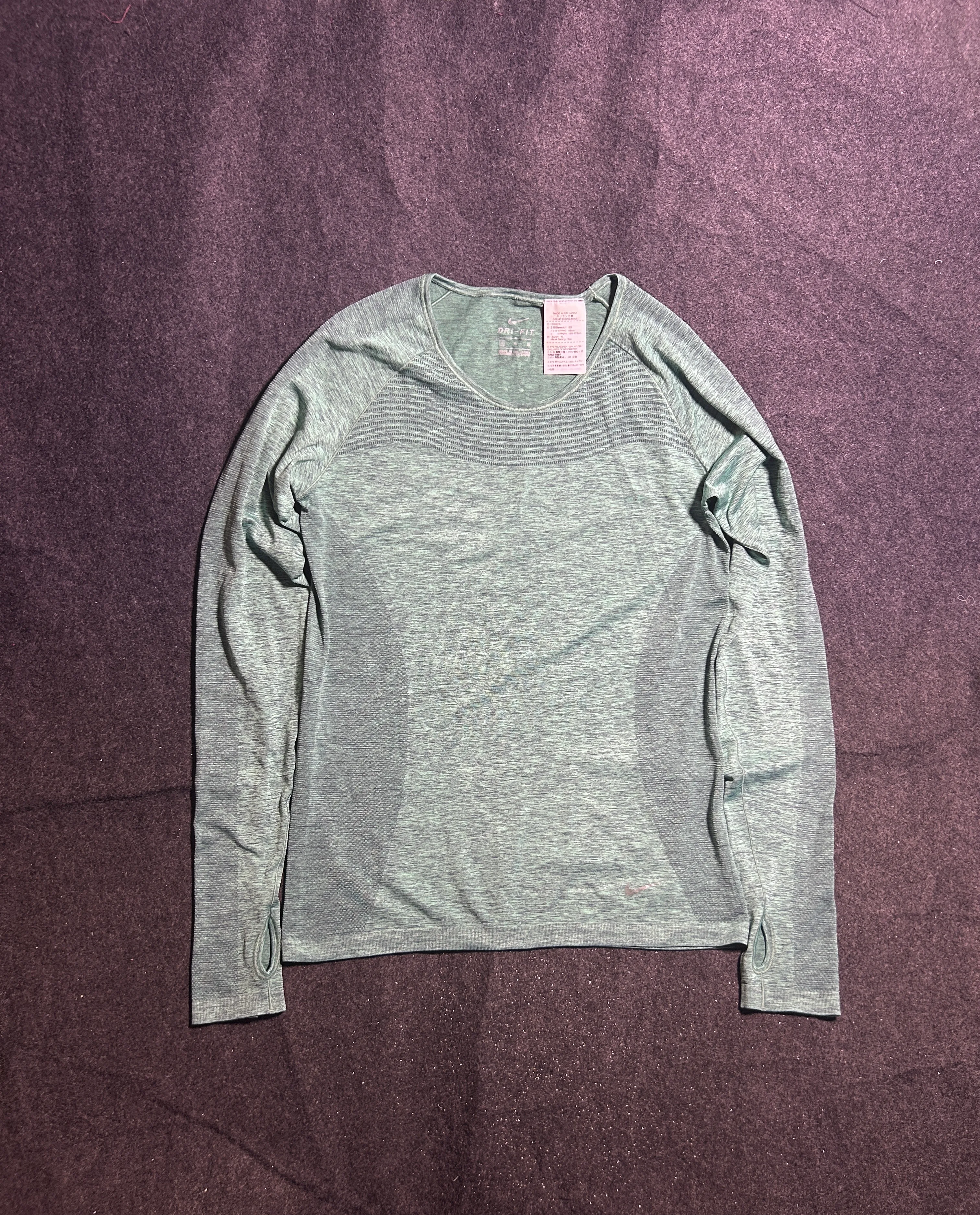 Nike Dri-FIT Long Sleeve Grey Performance Running Tshirt