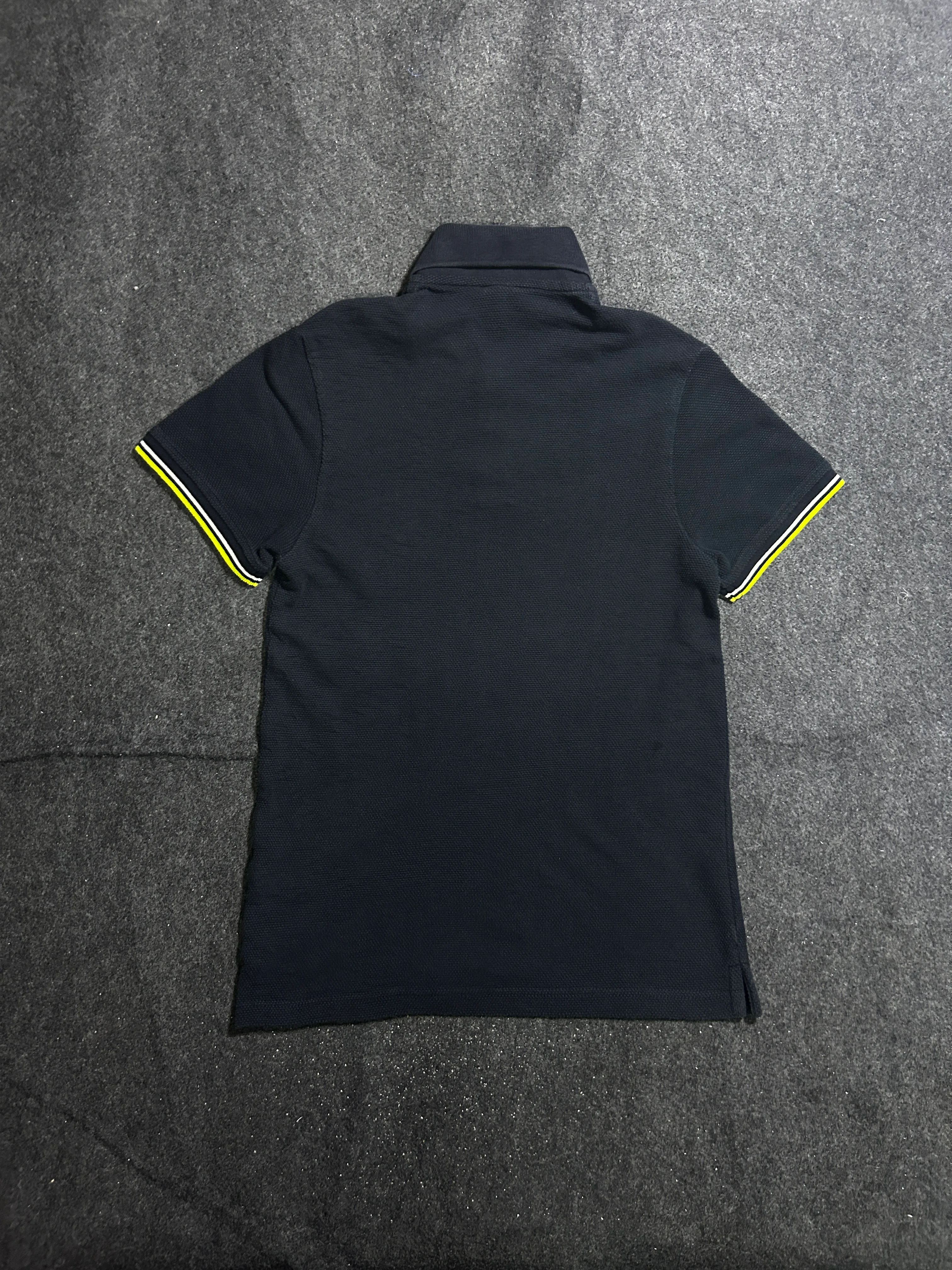 Zara Men’s Navy Blue Polo Shirt | Contrast Stripe Sleeves | S