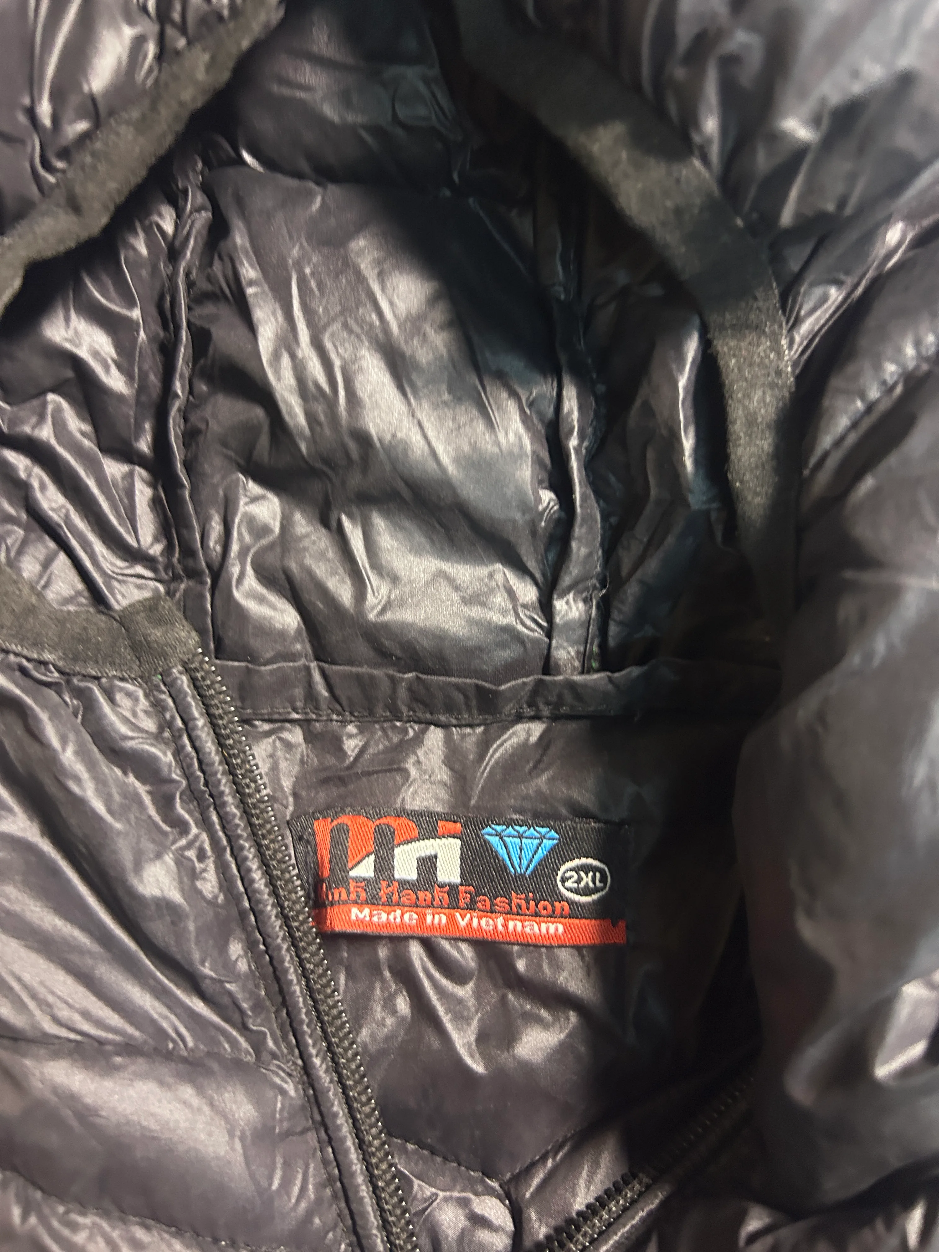 Vintage M.R. Man’s Fashion Black Quilted Hooded Puffer Jacket | S