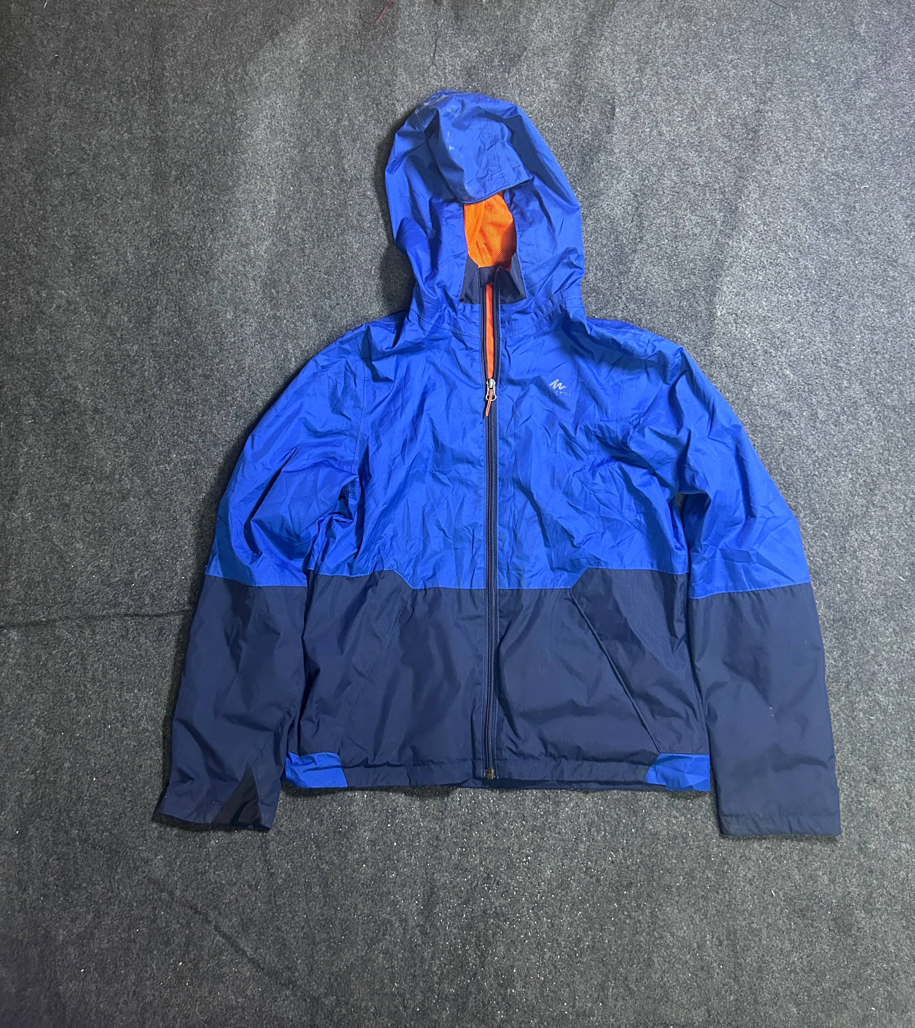 Quechua Outdoor Explorer Blue & Navy Hooded Hiking Jacket – S