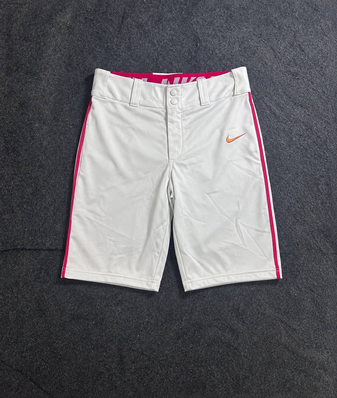 Nike Dri-FIT Athletic Shorts – White/Red  | Size L
