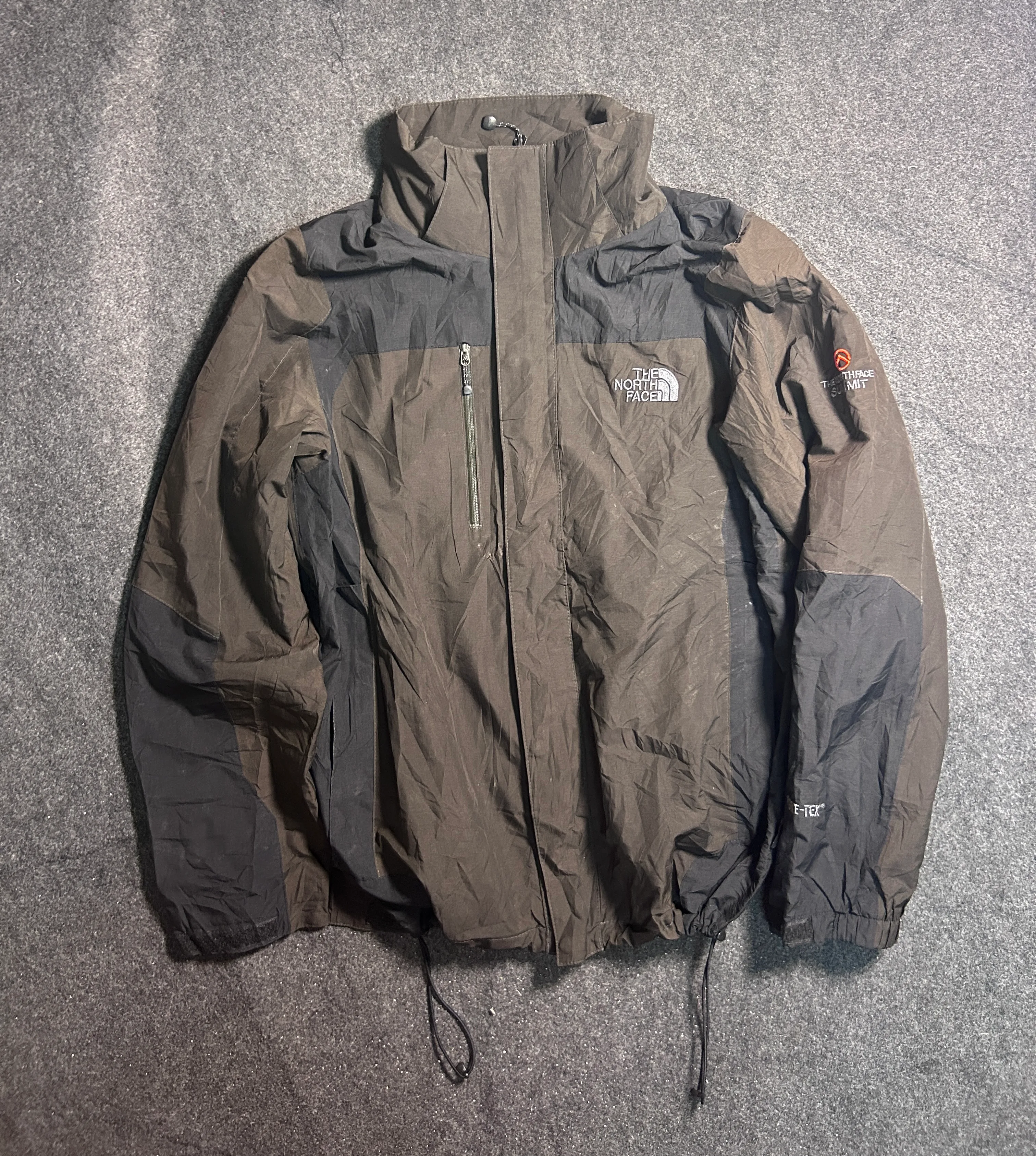 North Face Summit Series GORE-TEX Waterproof Windbreaker Jacket Brown/Black –M