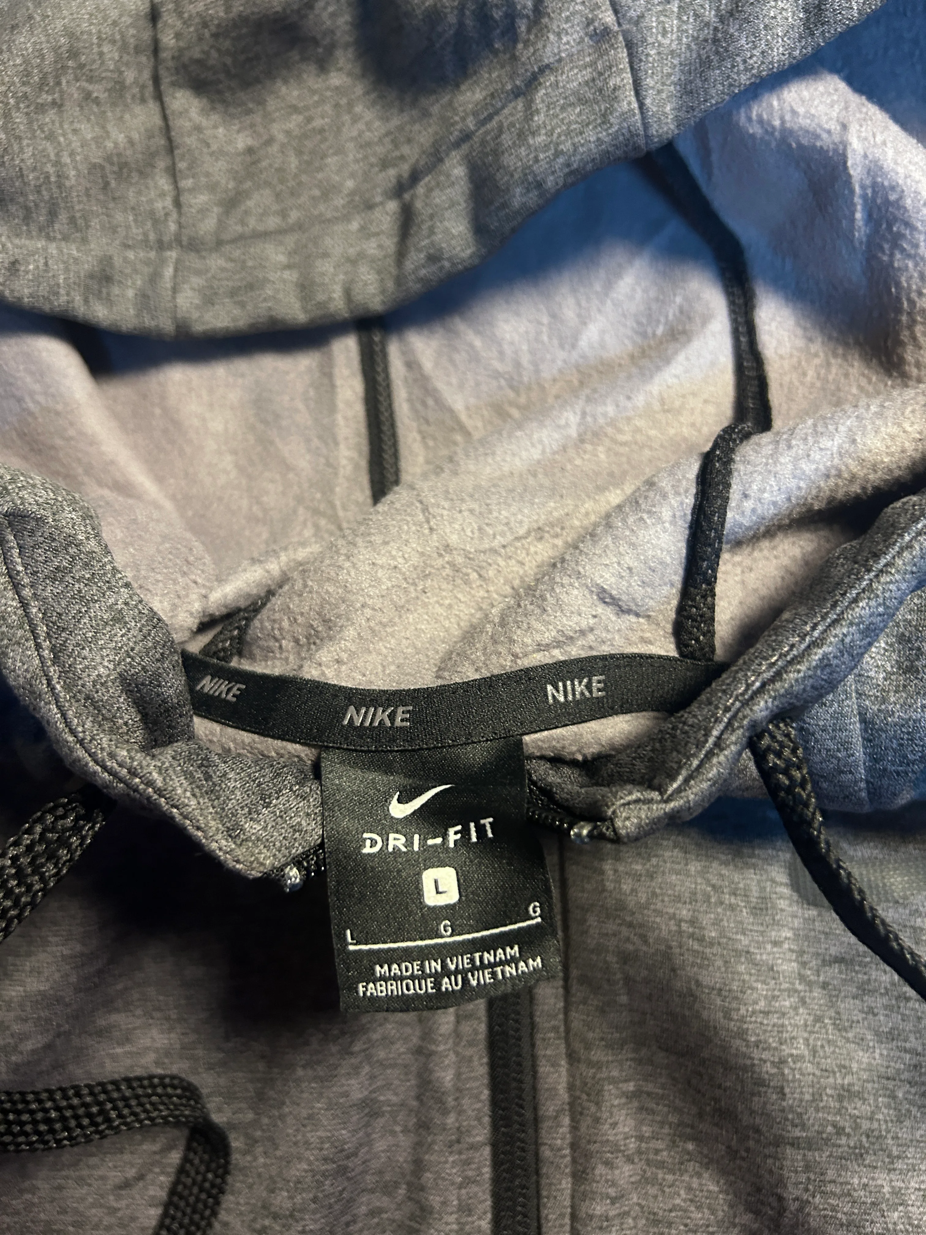 Nike Dri-FIT Full-Zip Training Hoodie | Grey | Performance Fit | XL