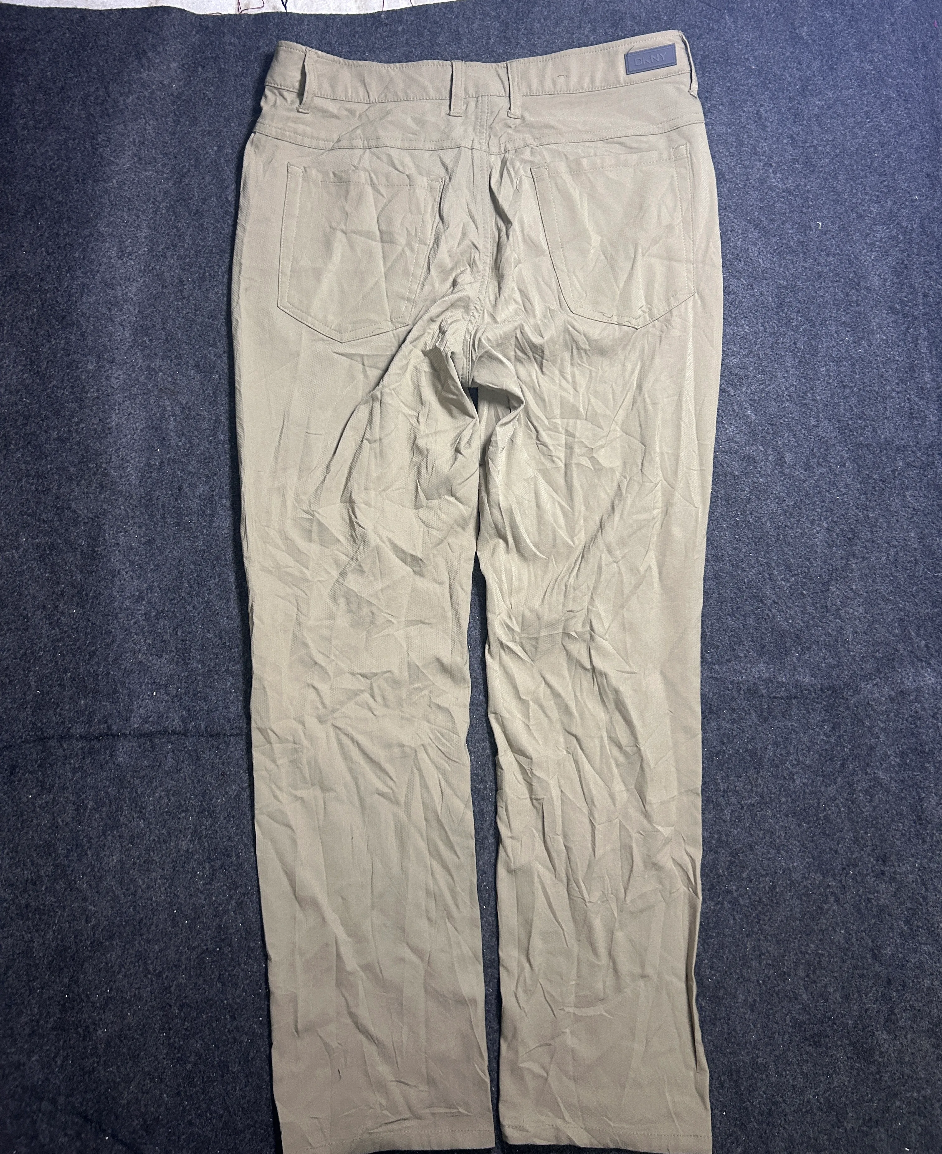 DKNY Men’s Beige Stretch Casual Pants – Size 34 | Thrift Clothing India