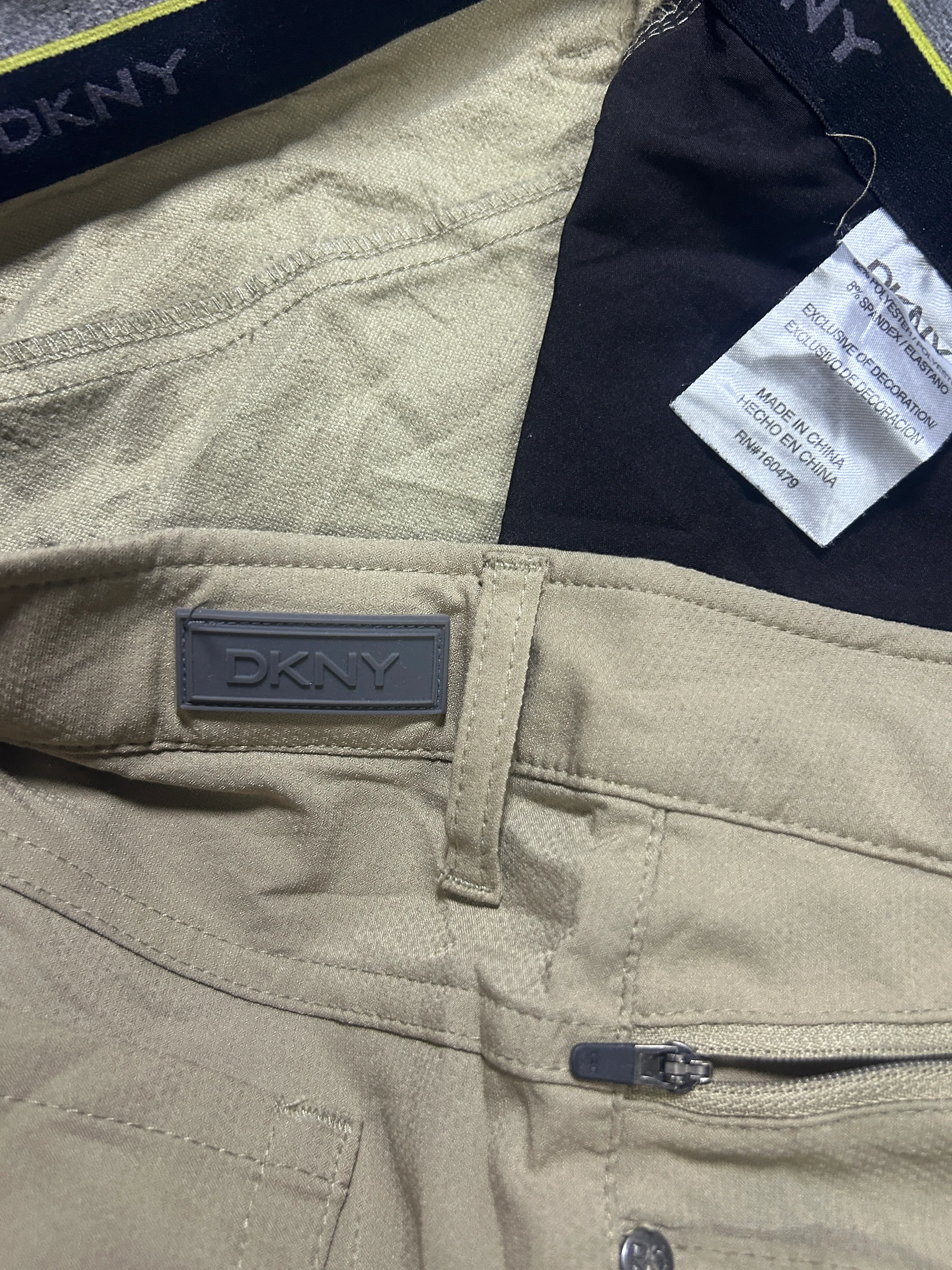 DKNY Men’s Beige Stretch Casual Pants – Size 34 | Thrift Clothing India