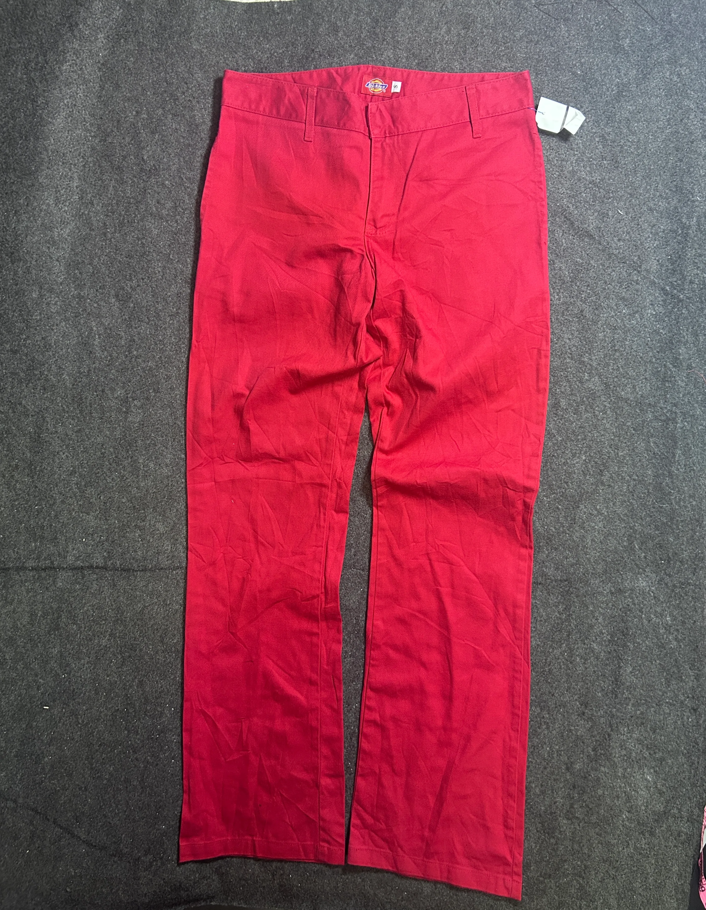 Dickies Girls’ Red Work Pants Classic Straight Fit