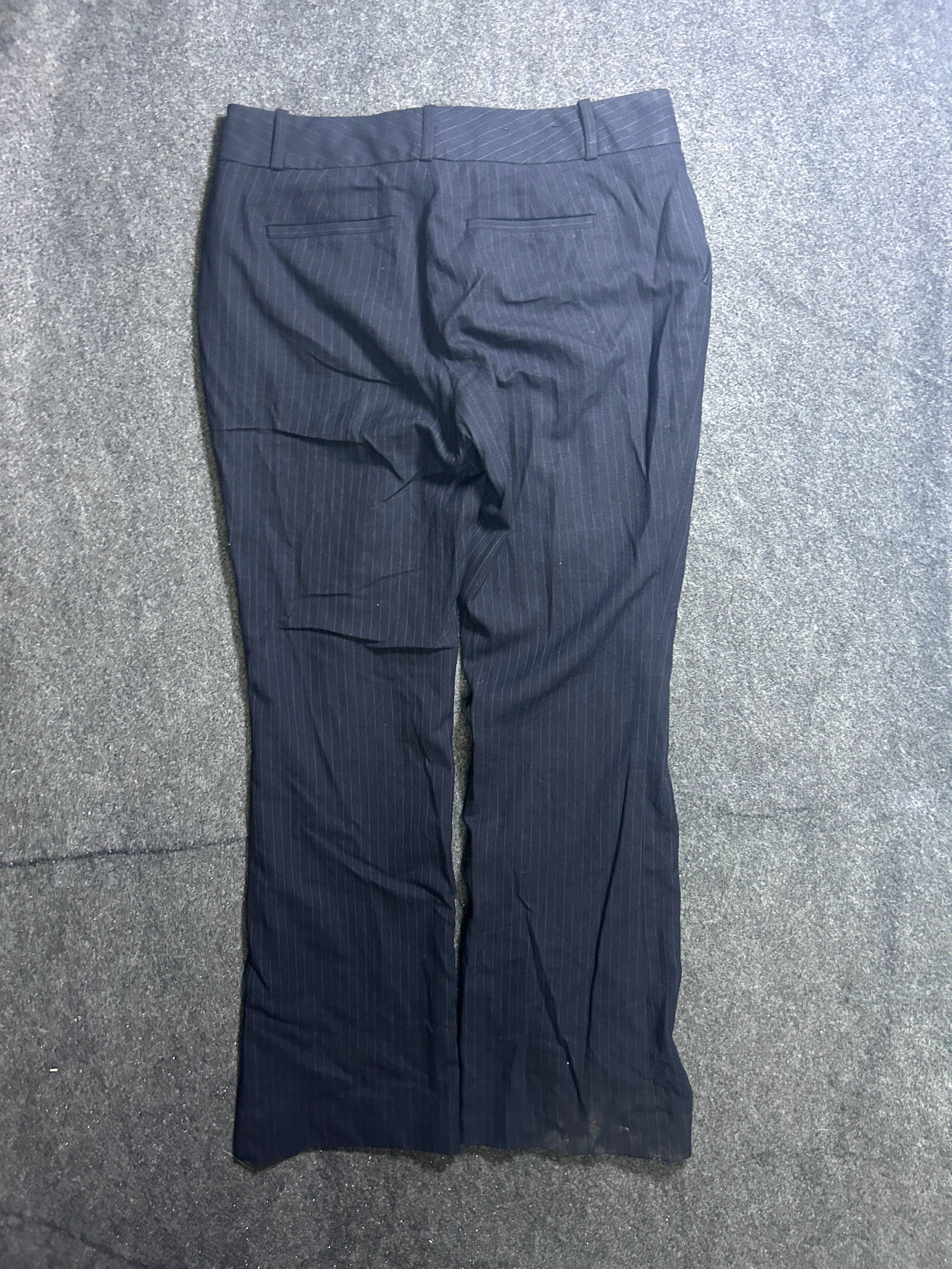 Banana Republic Women’s Navy Blue Pinstripe Martin Fit Formal Trousers