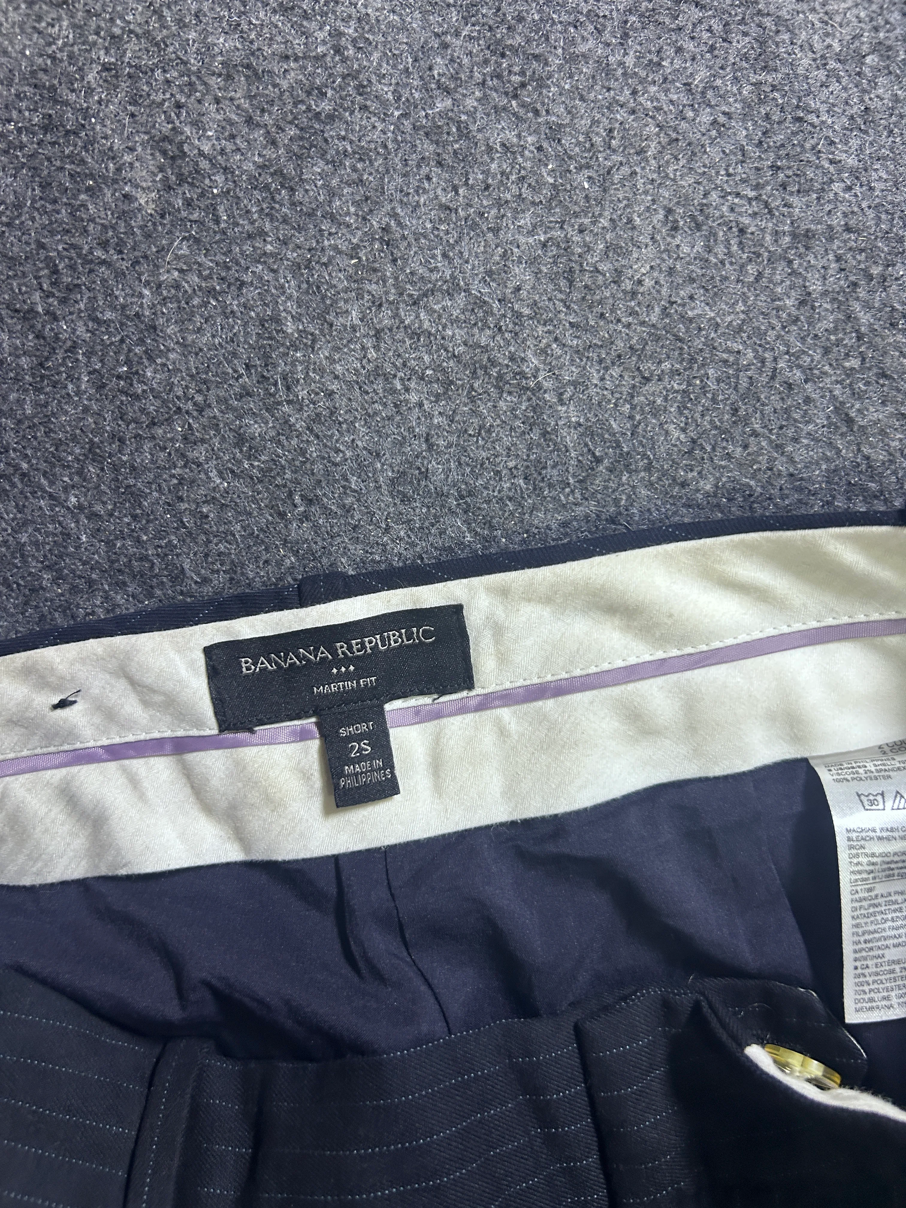 Banana Republic Women’s Navy Blue Pinstripe Martin Fit Formal Trousers