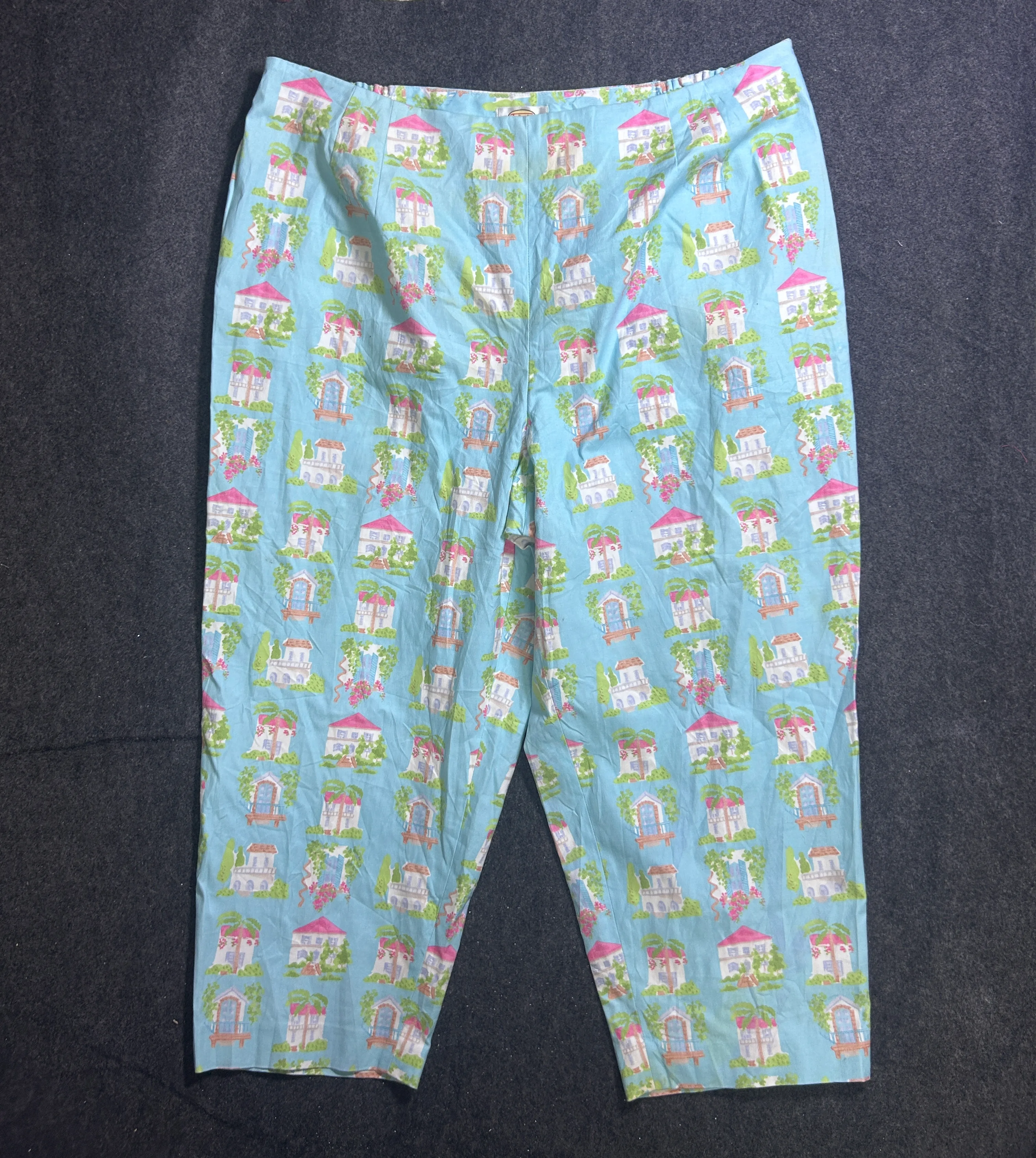 Talbots Women’s Petite 24W Stretch Printed Pants – Blue