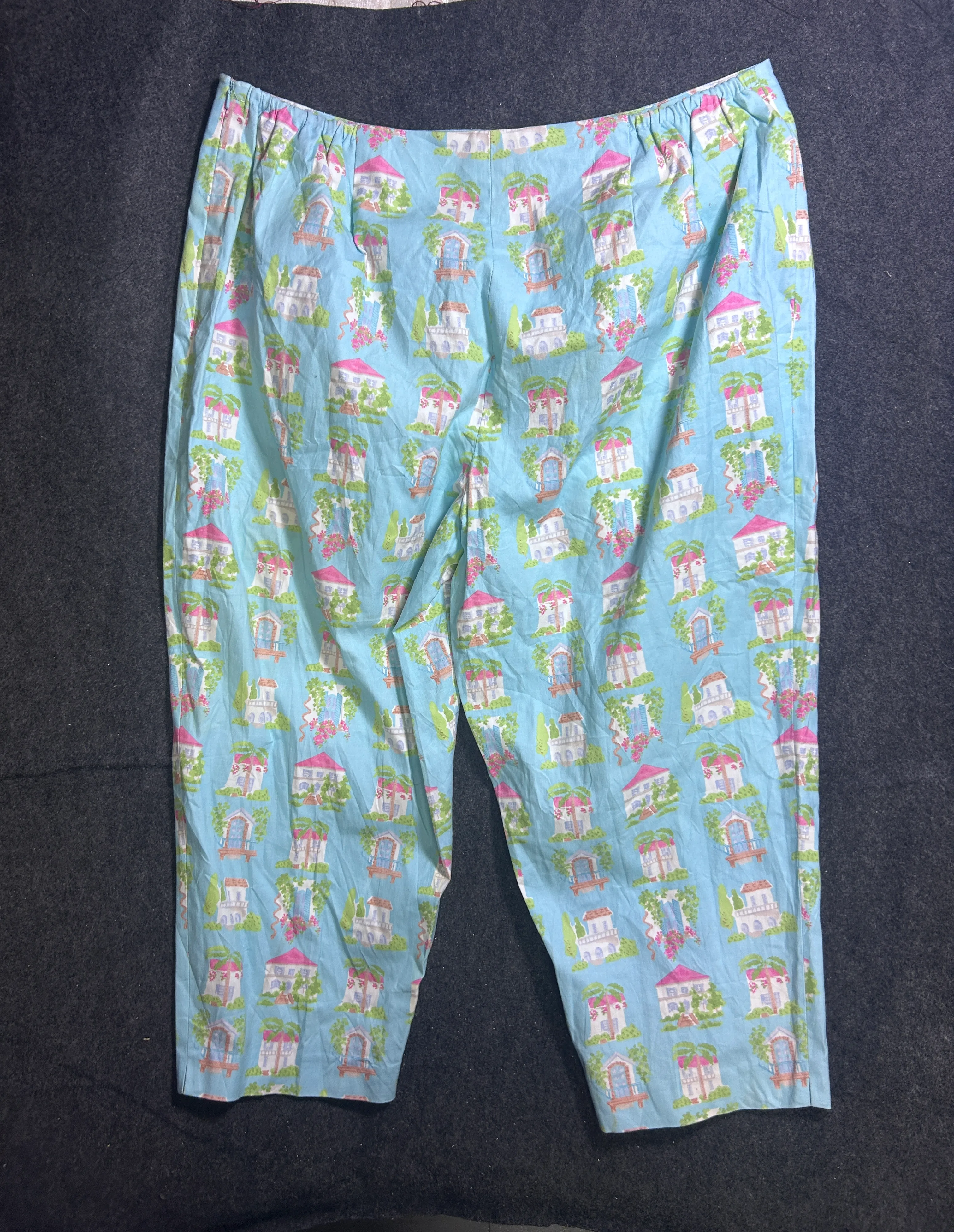 Talbots Women’s Petite 24W Stretch Printed Pants – Blue