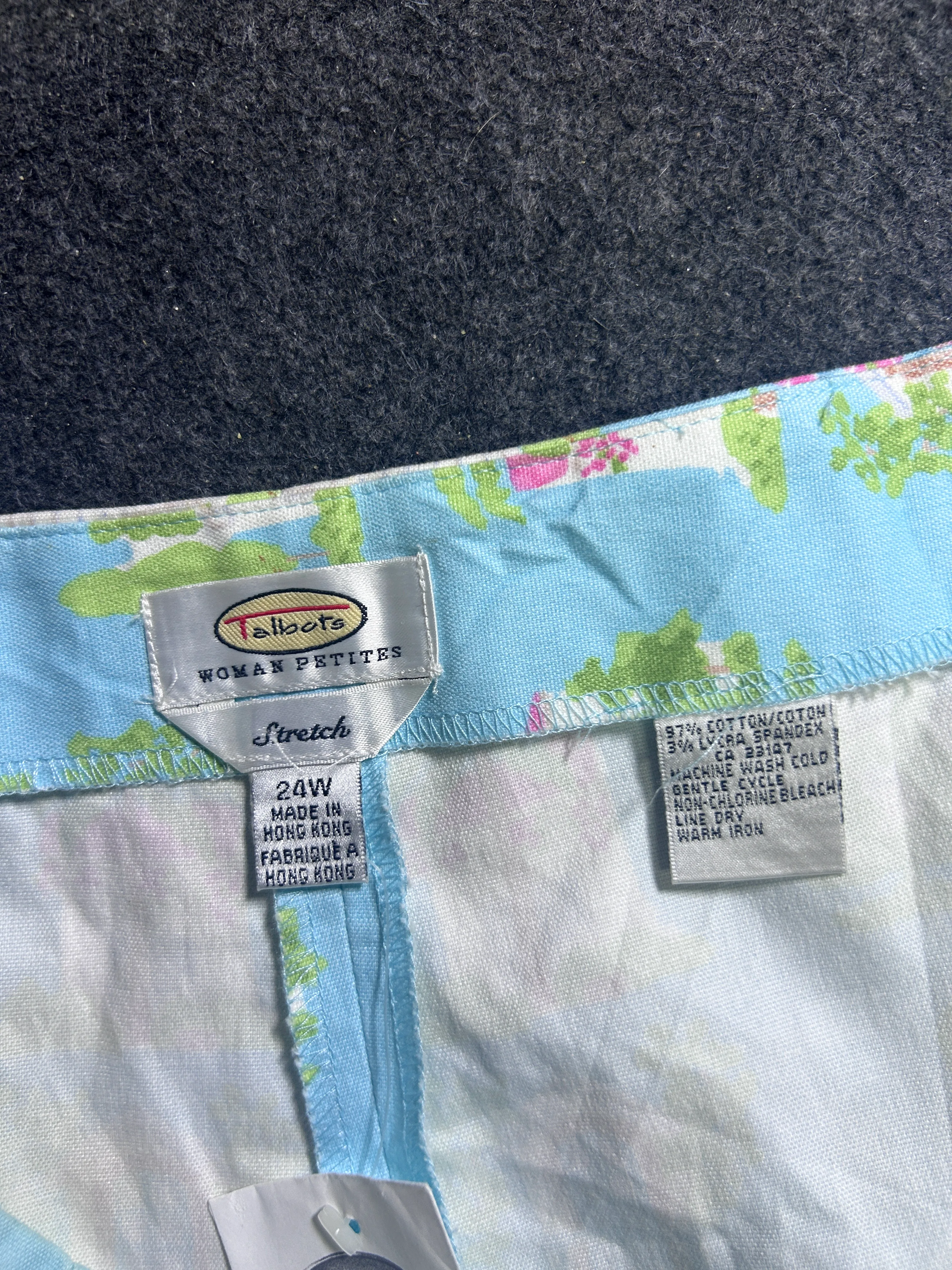 Talbots Women’s Petite 24W Stretch Printed Pants – Blue