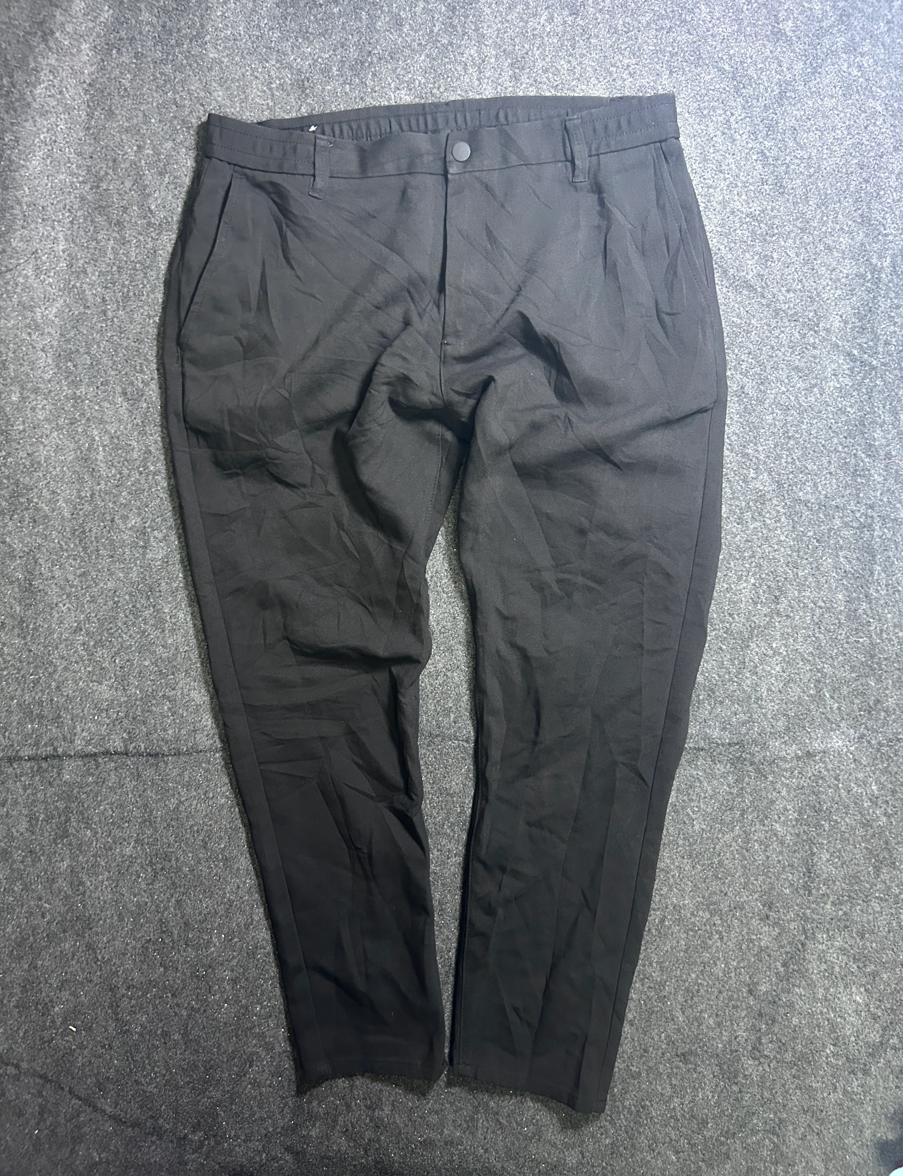Zara Black Trousers XL | Casual Straight Fit Pants | Unisex