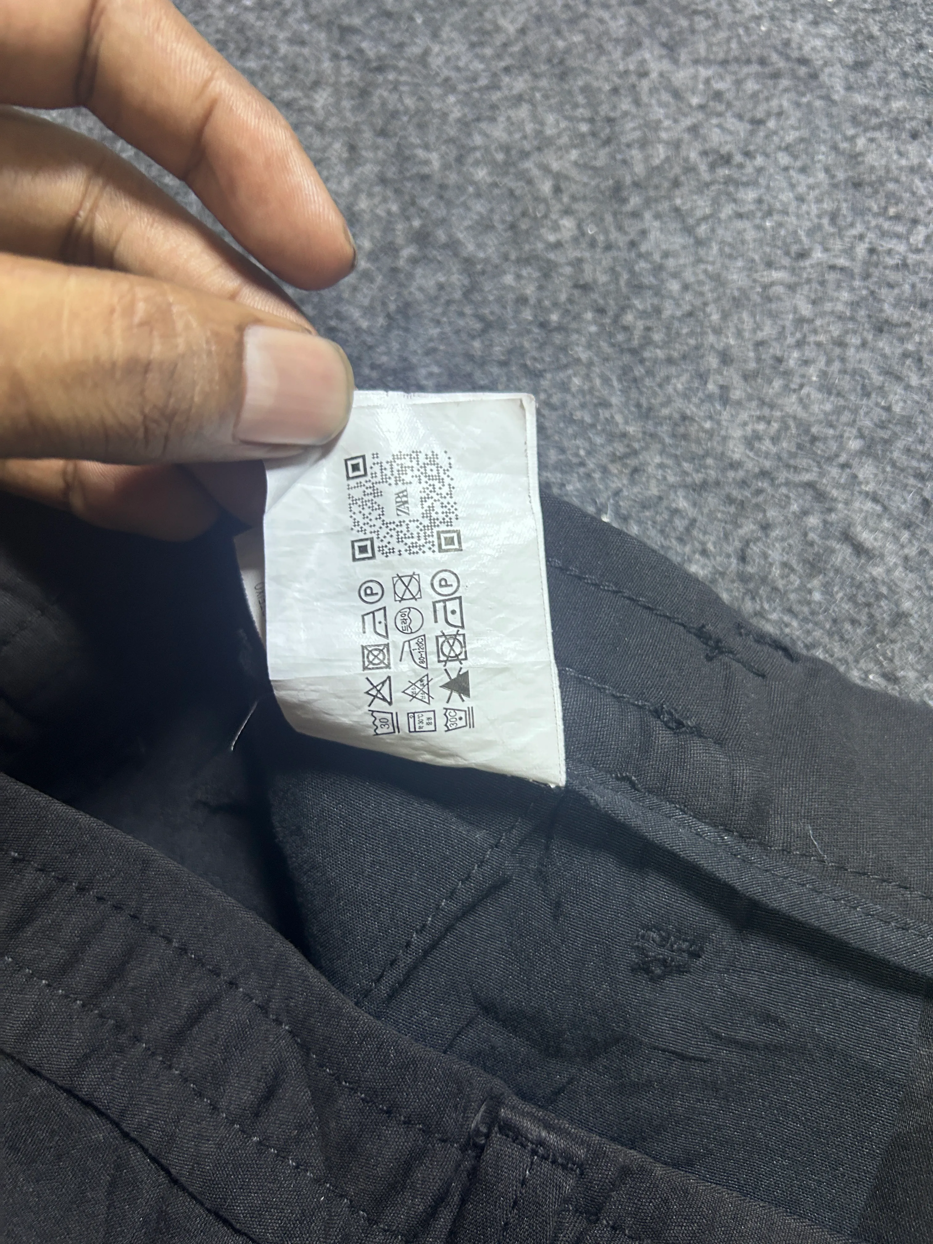 Zara Black Trousers XL | Casual Straight Fit Pants | Unisex