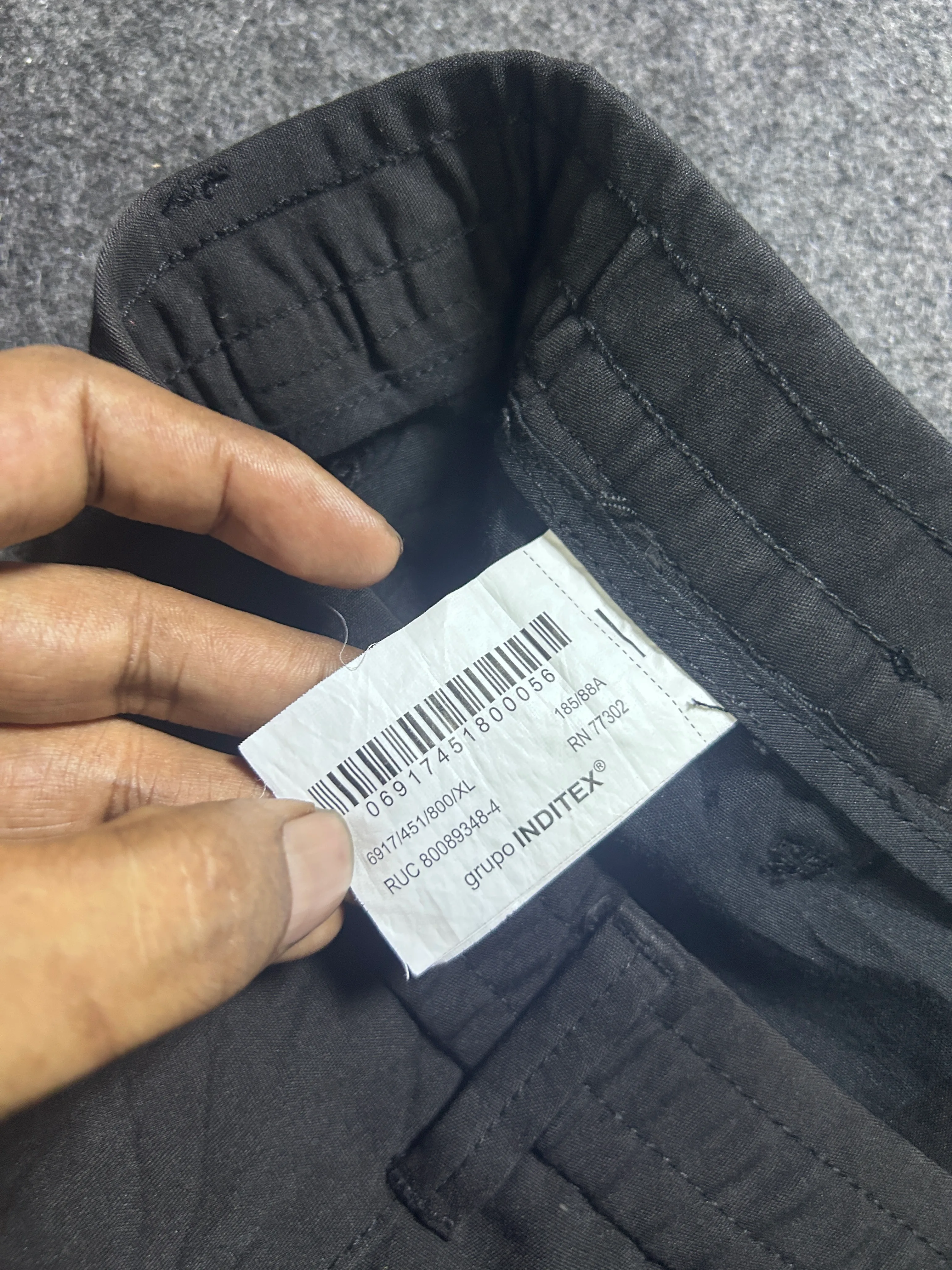 Zara Black Trousers XL | Casual Straight Fit Pants | Unisex