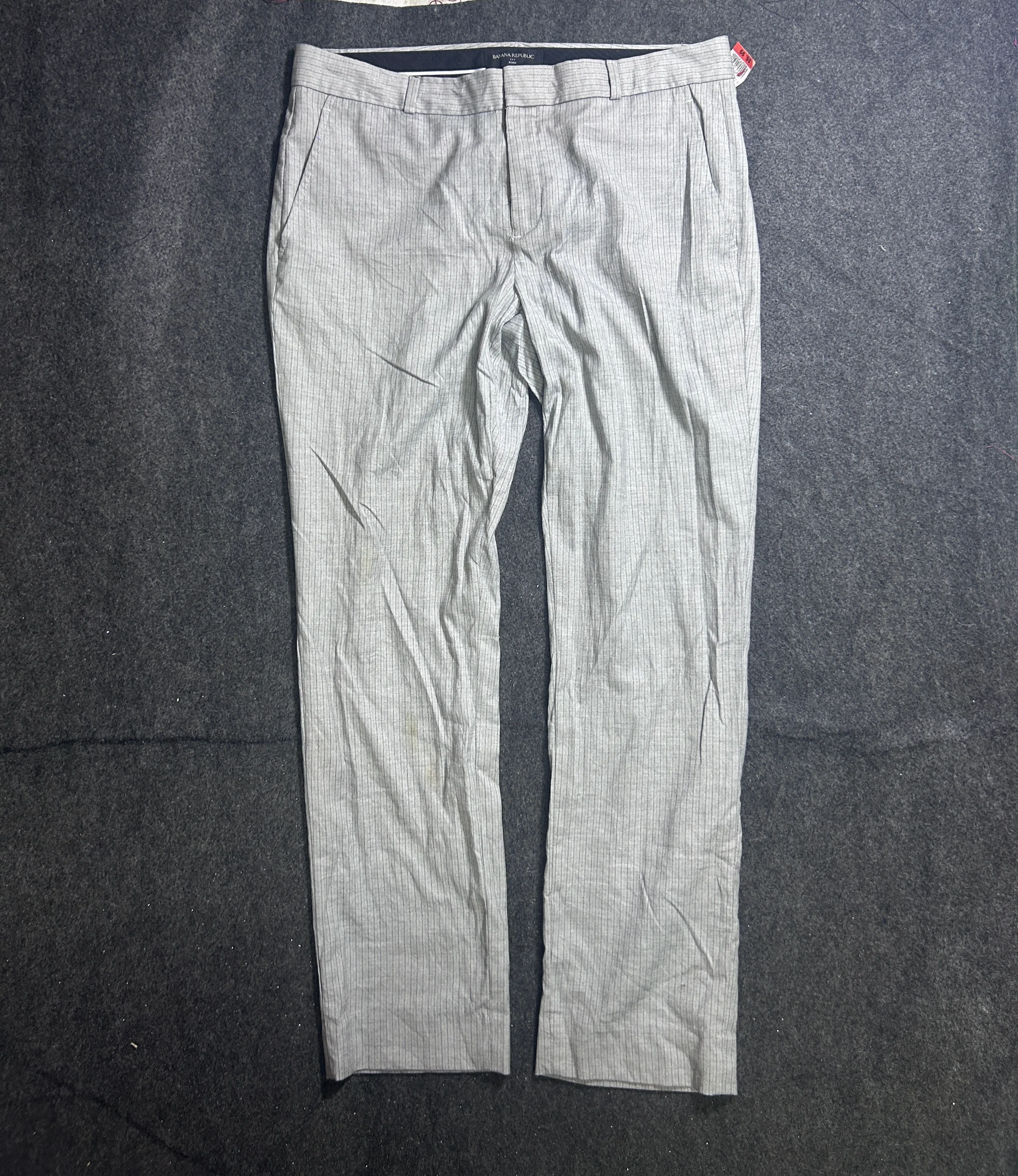 Banana Republic Ryan Women’s Grey Pinstripe Slim-Straight Trousers