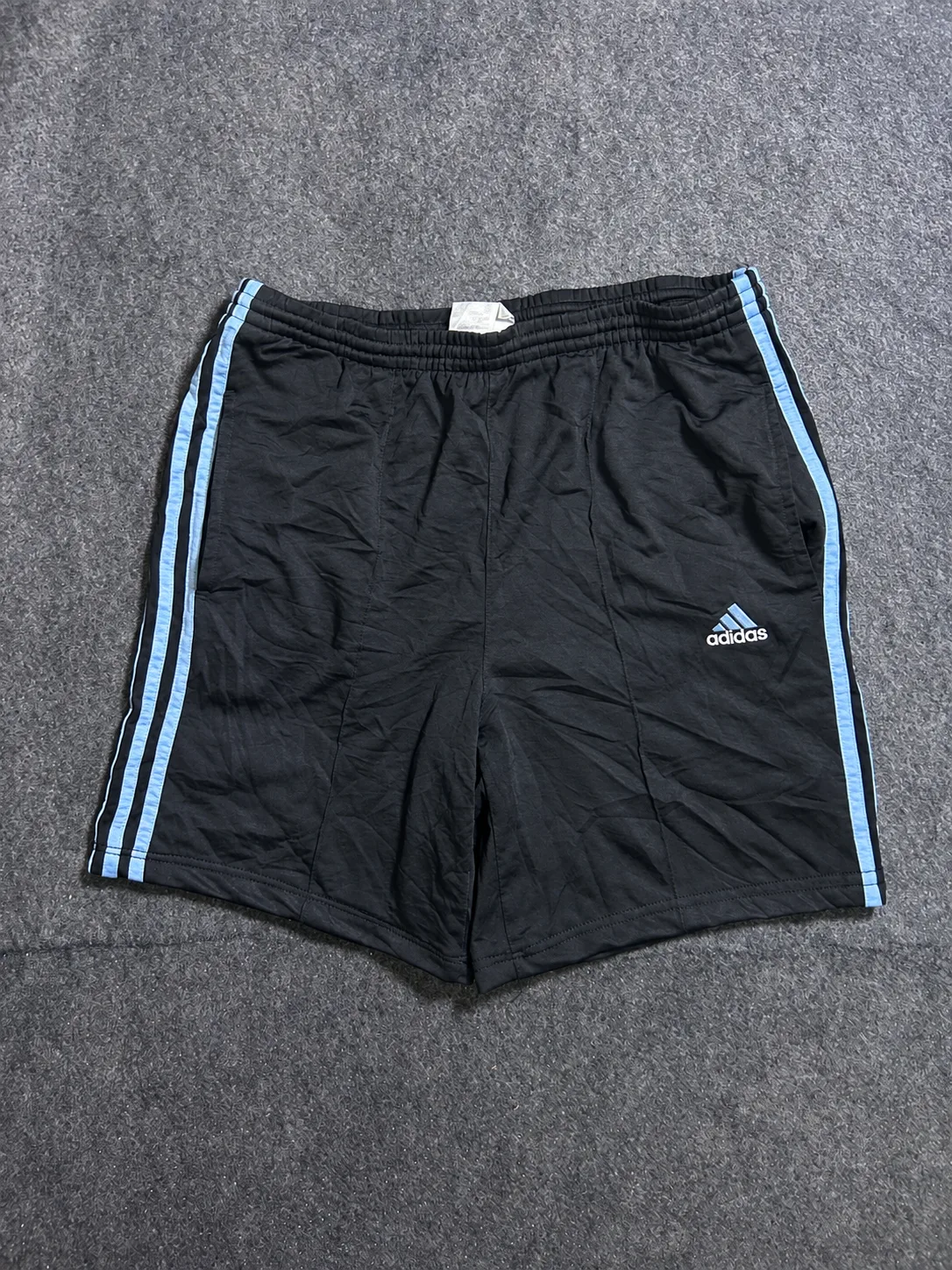 Adidas Vintage Black Sports Shorts with 3-Stripes |