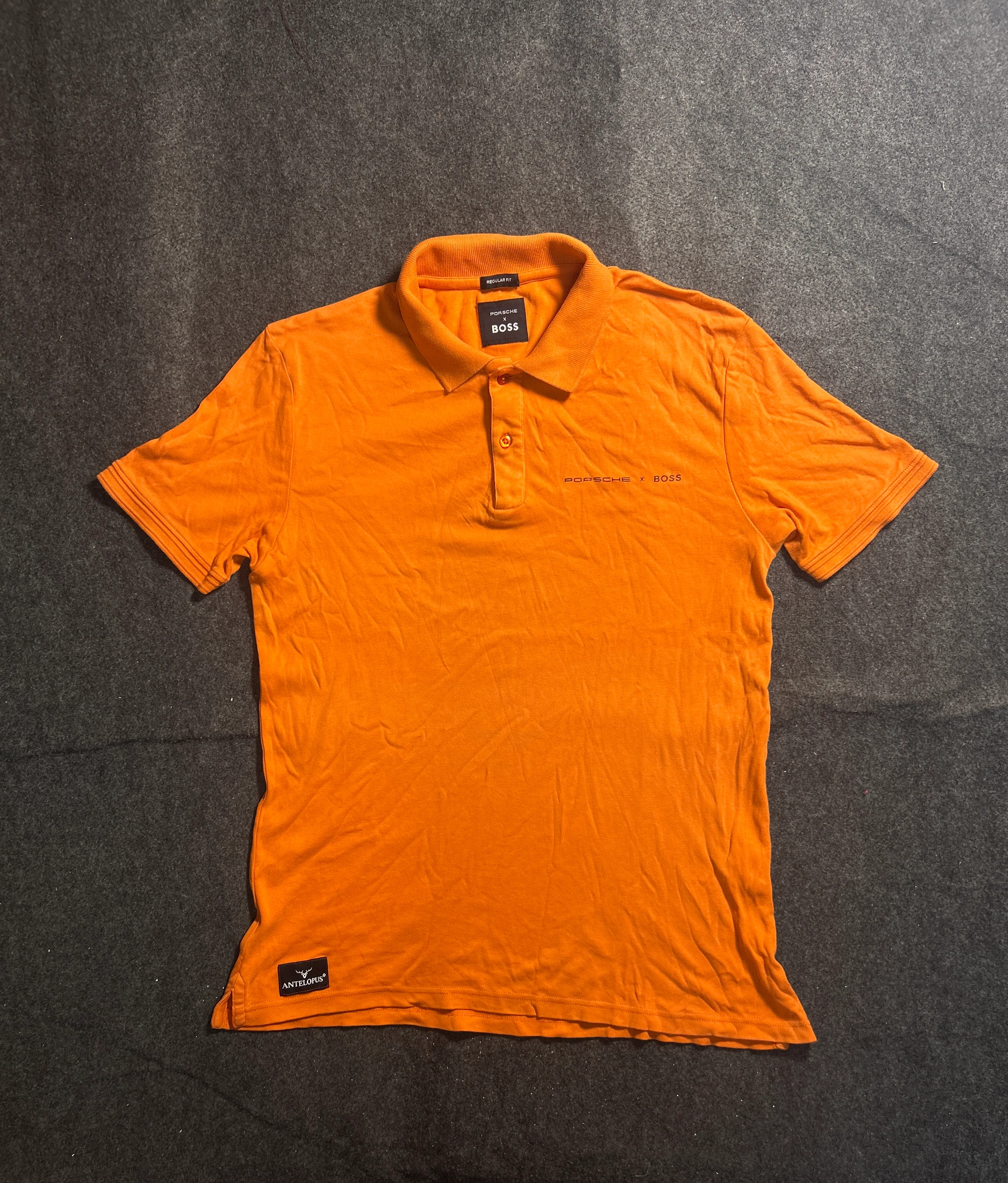 Porsche x BOSS Men’s Orange Polo T-Shirt – Regular Fit Designer Collaboration