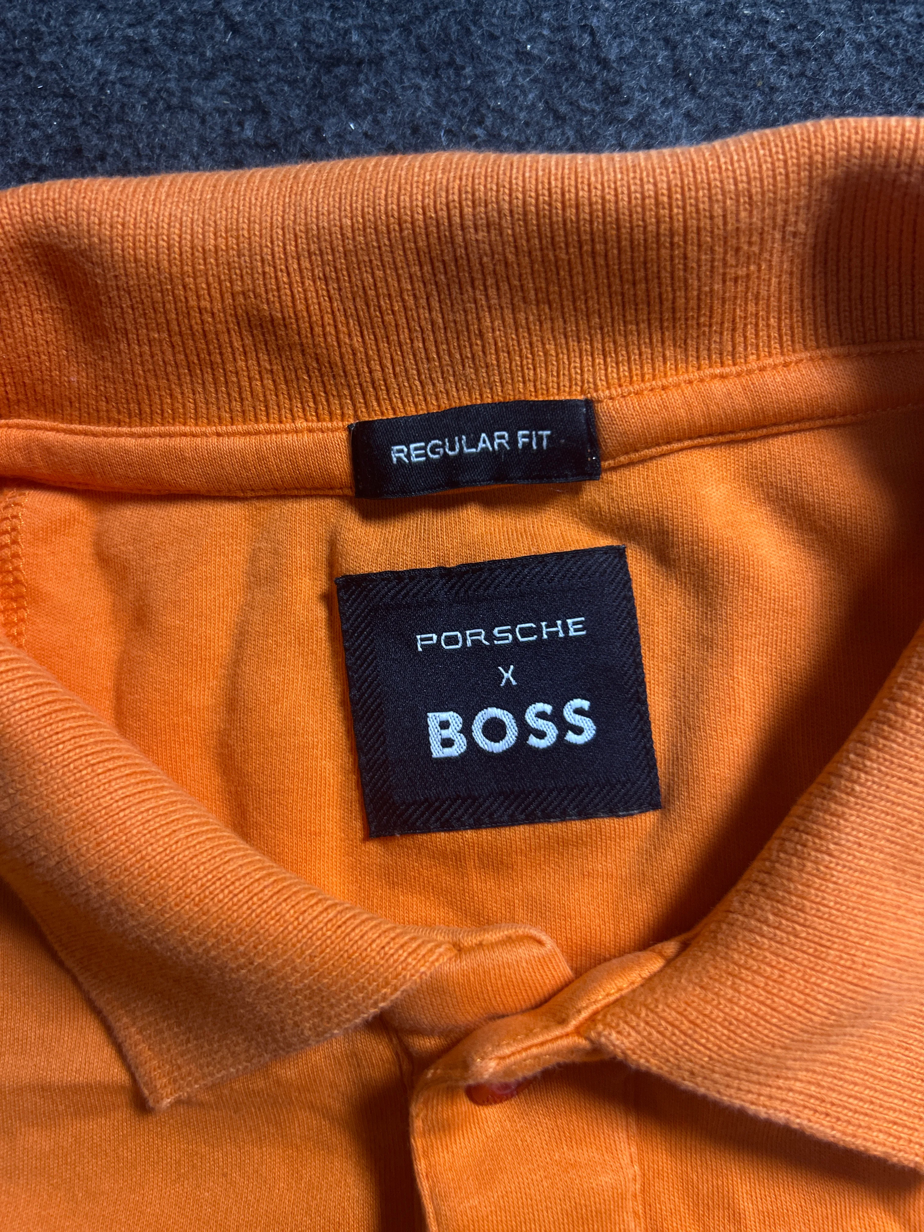 Porsche x BOSS Men’s Orange Polo T-Shirt – Regular Fit Designer Collaboration