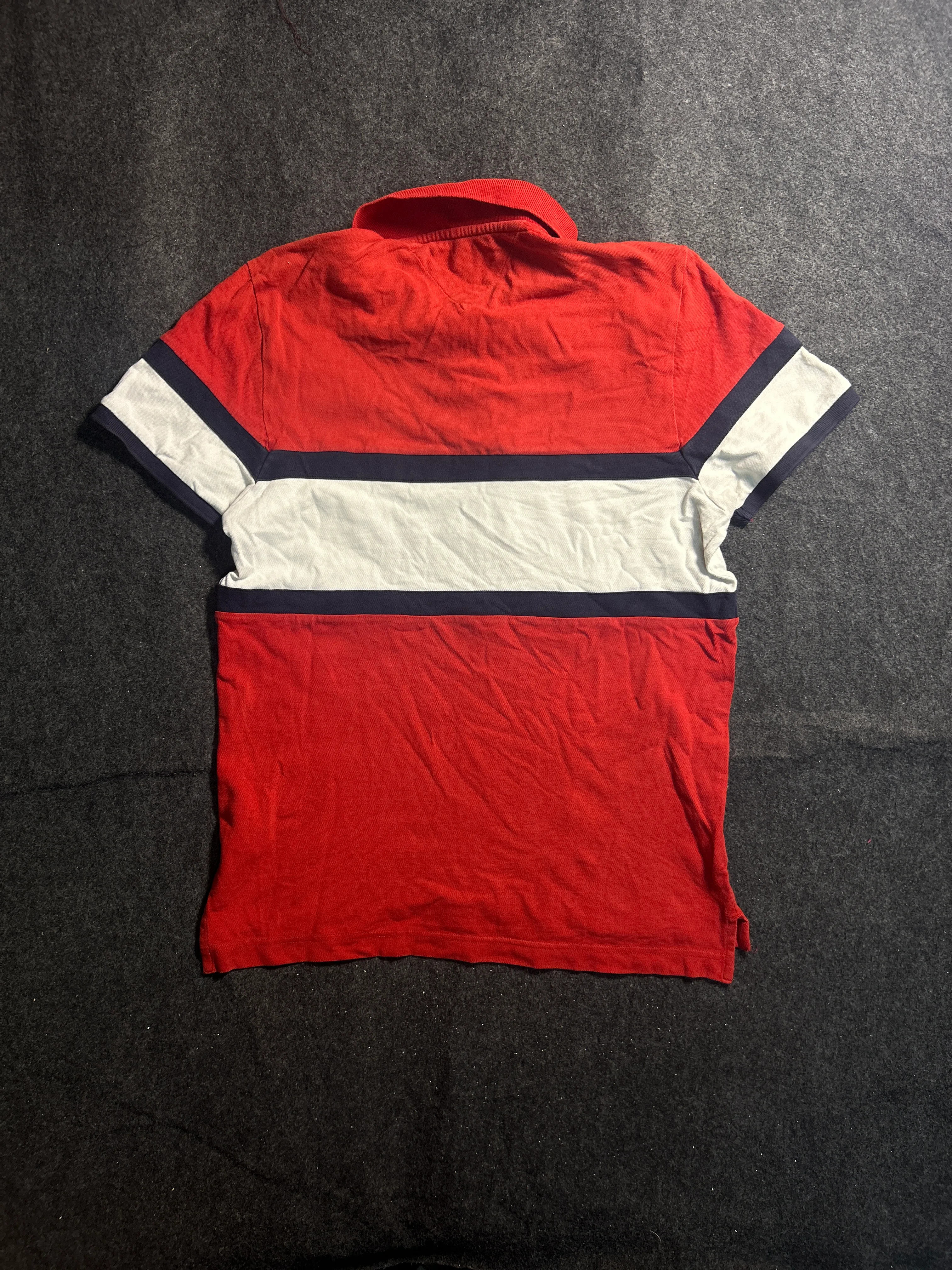 Tommy Hilfiger Men’s Red Colorblock Polo T-Shirt