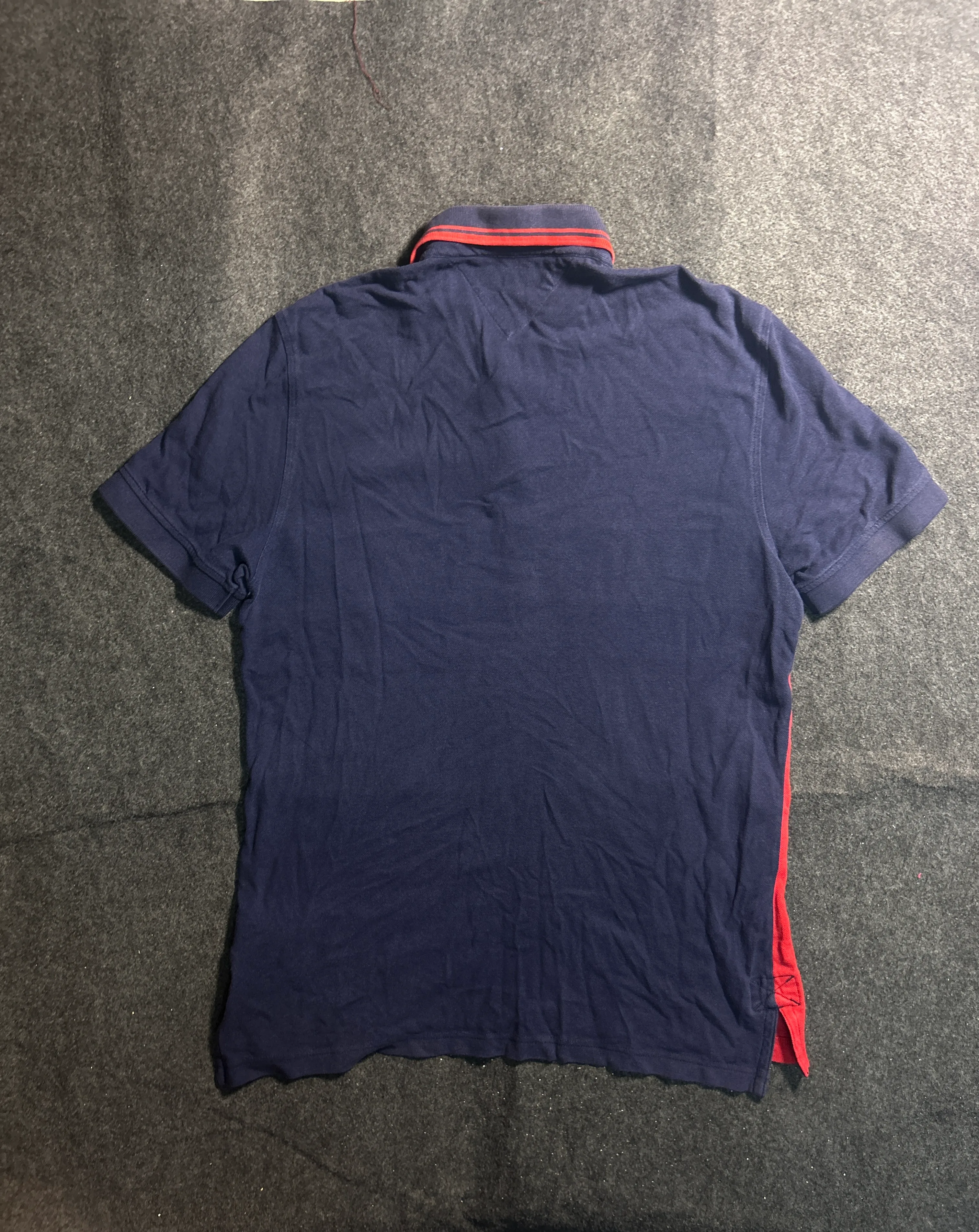 Tommy Hilfiger Men’s Colour Block Polo TShirt  Navy Blue, Red & White