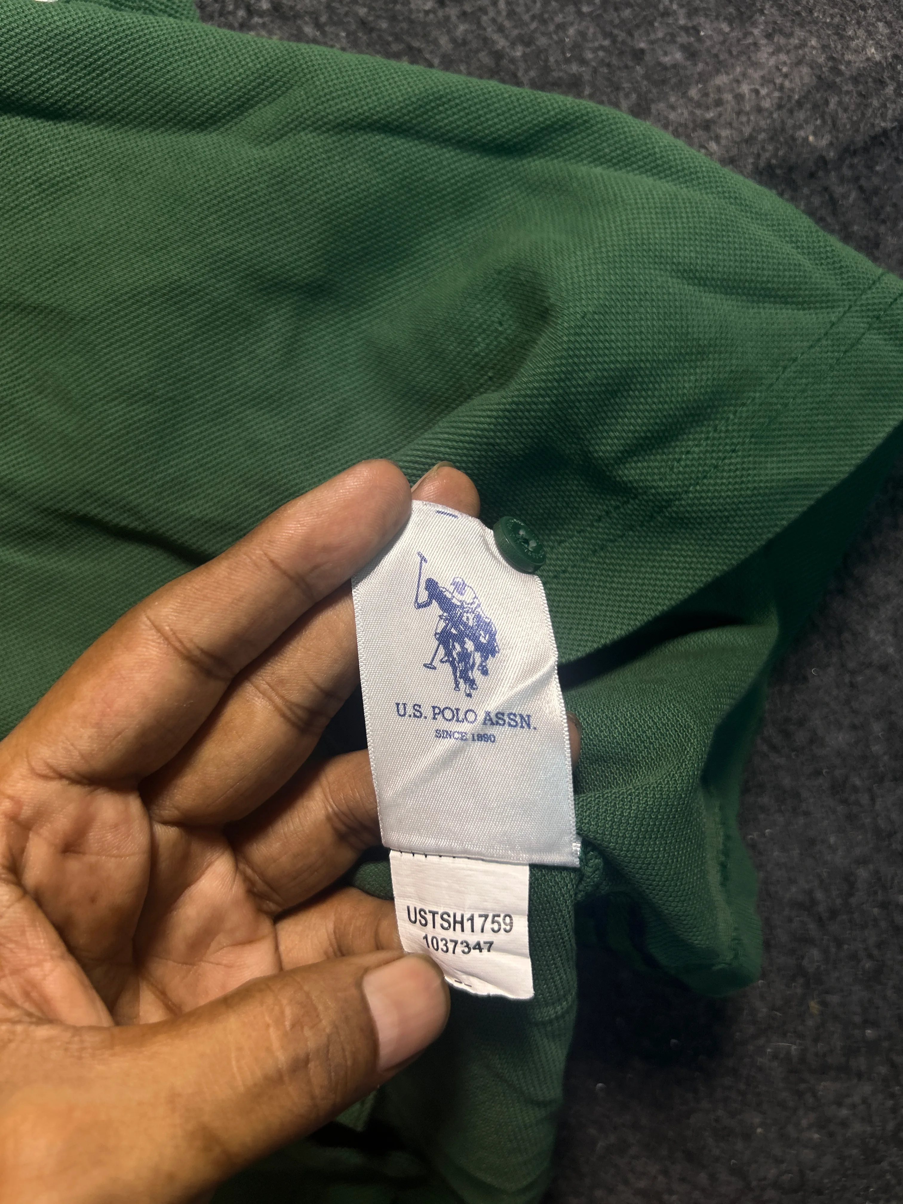 S. Polo Assn. Green & Navy Colorblock Polo T-Shirt