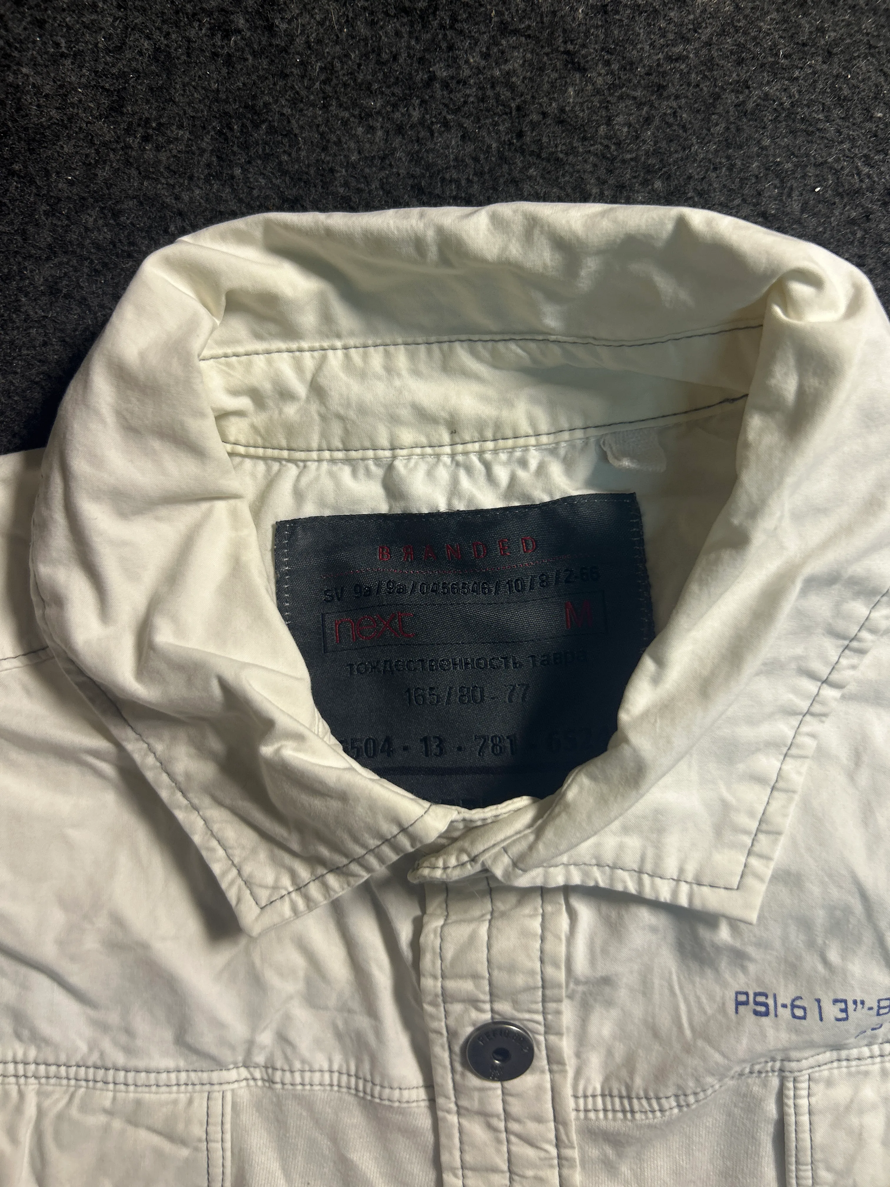 Next Men’s Vintage Utility Safari Shirt White Cotton Short Sleeve M