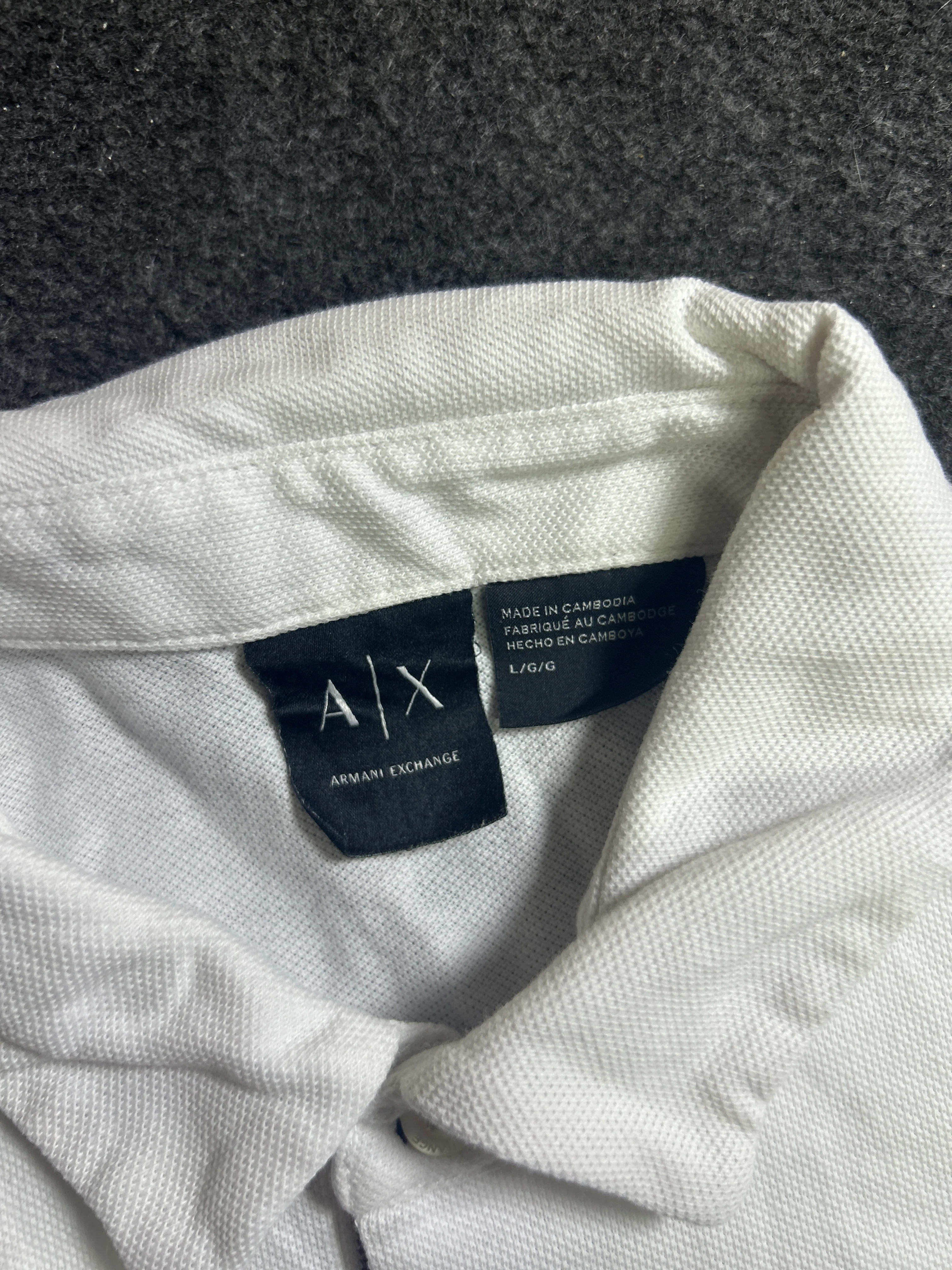 Armani Exchange thrift polo shirt India close-up