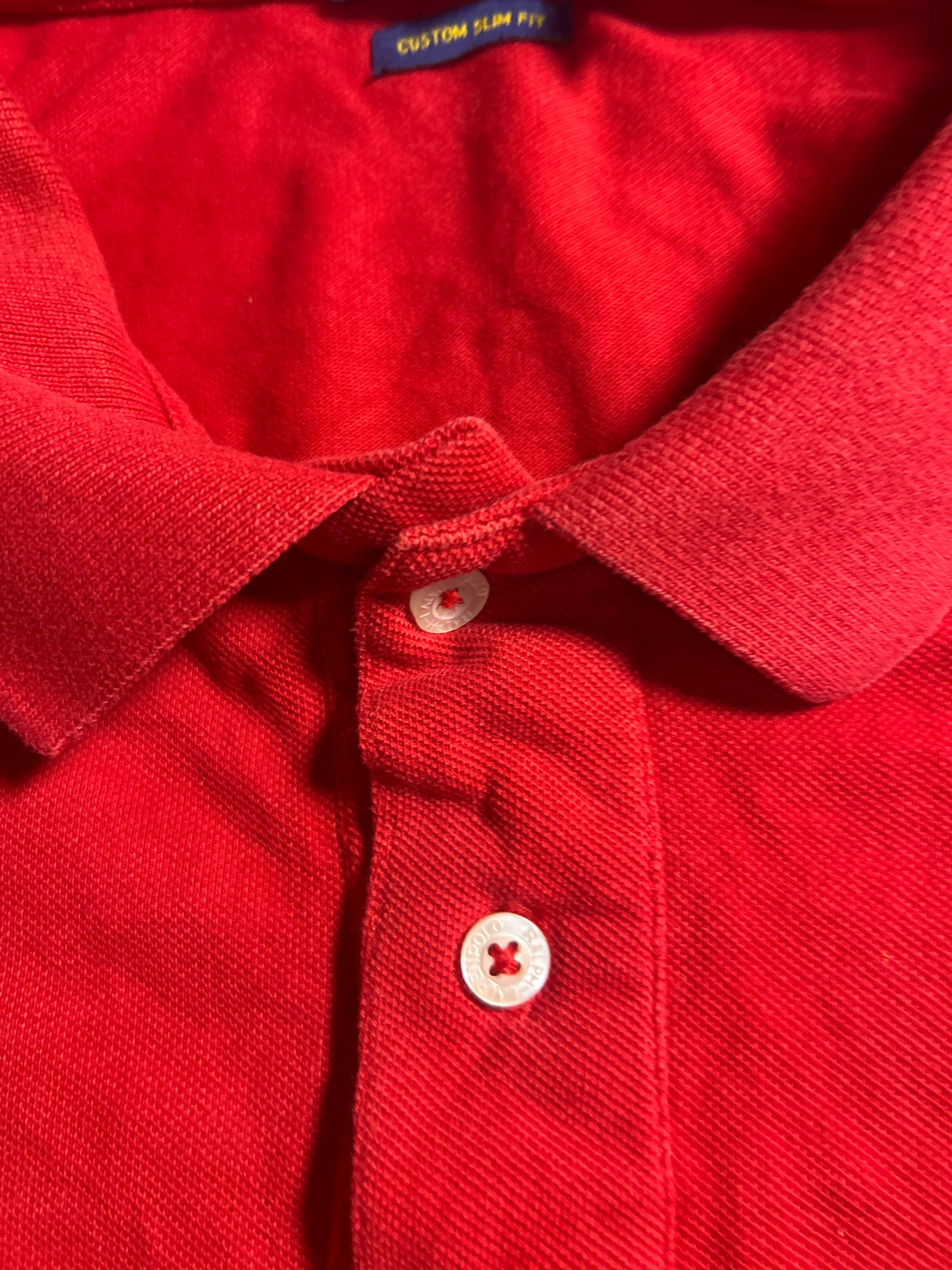 Ralph Lauren thrift polo shirt India close-up