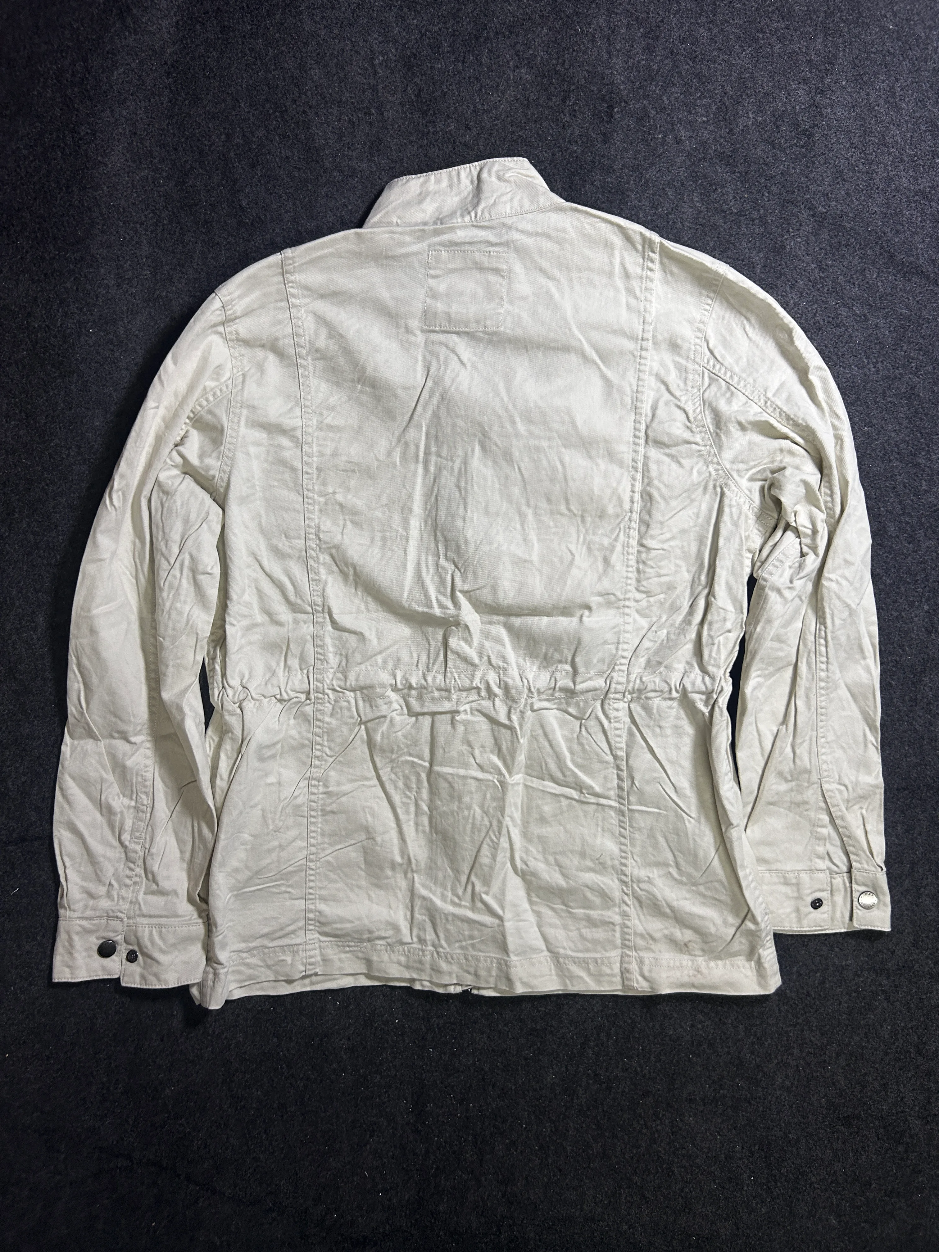 GAP Cream Cotton Utility Jacket for Men – Full-Zip Casual Jacket – Size M