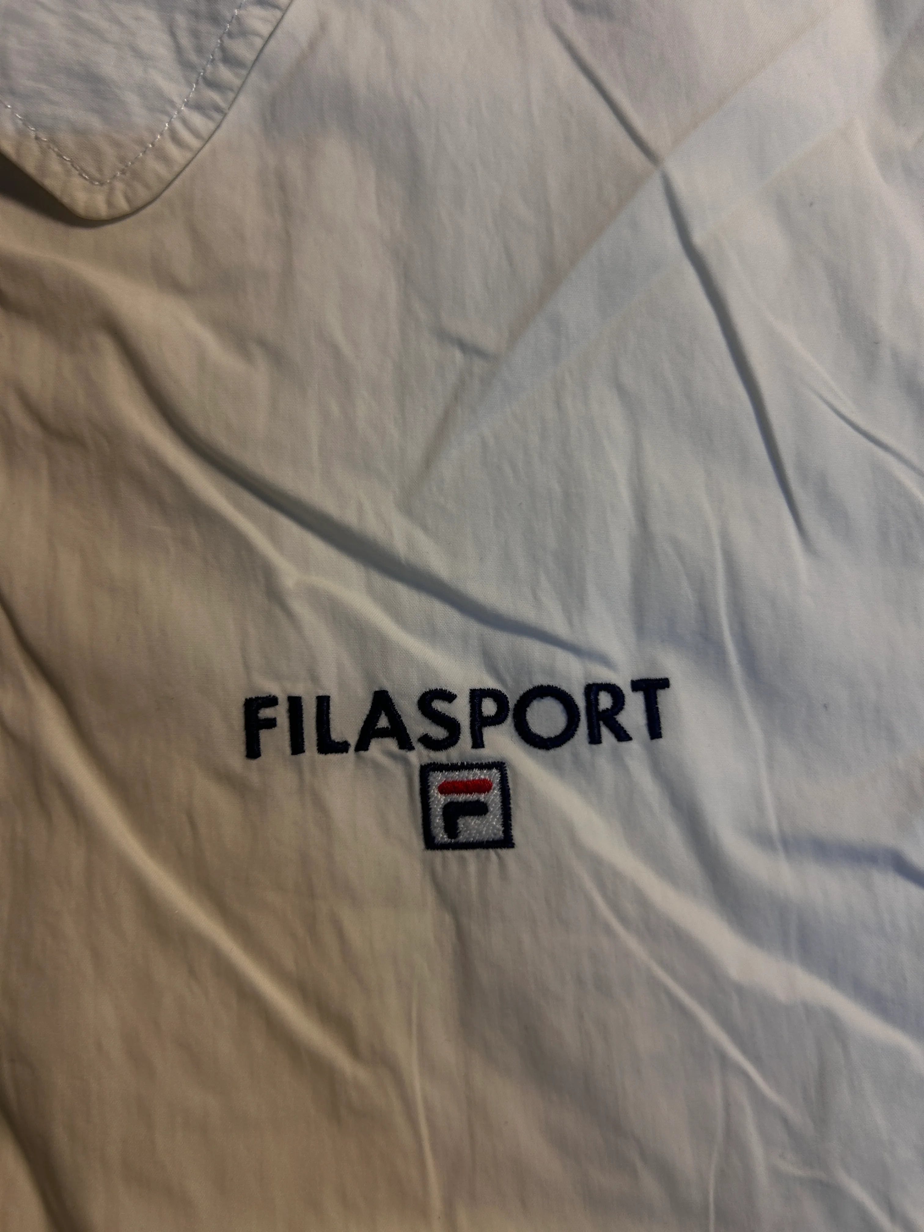 FILASPORT Classic Golf Jacket – Cream White Oversized Cotton Jacket XL
