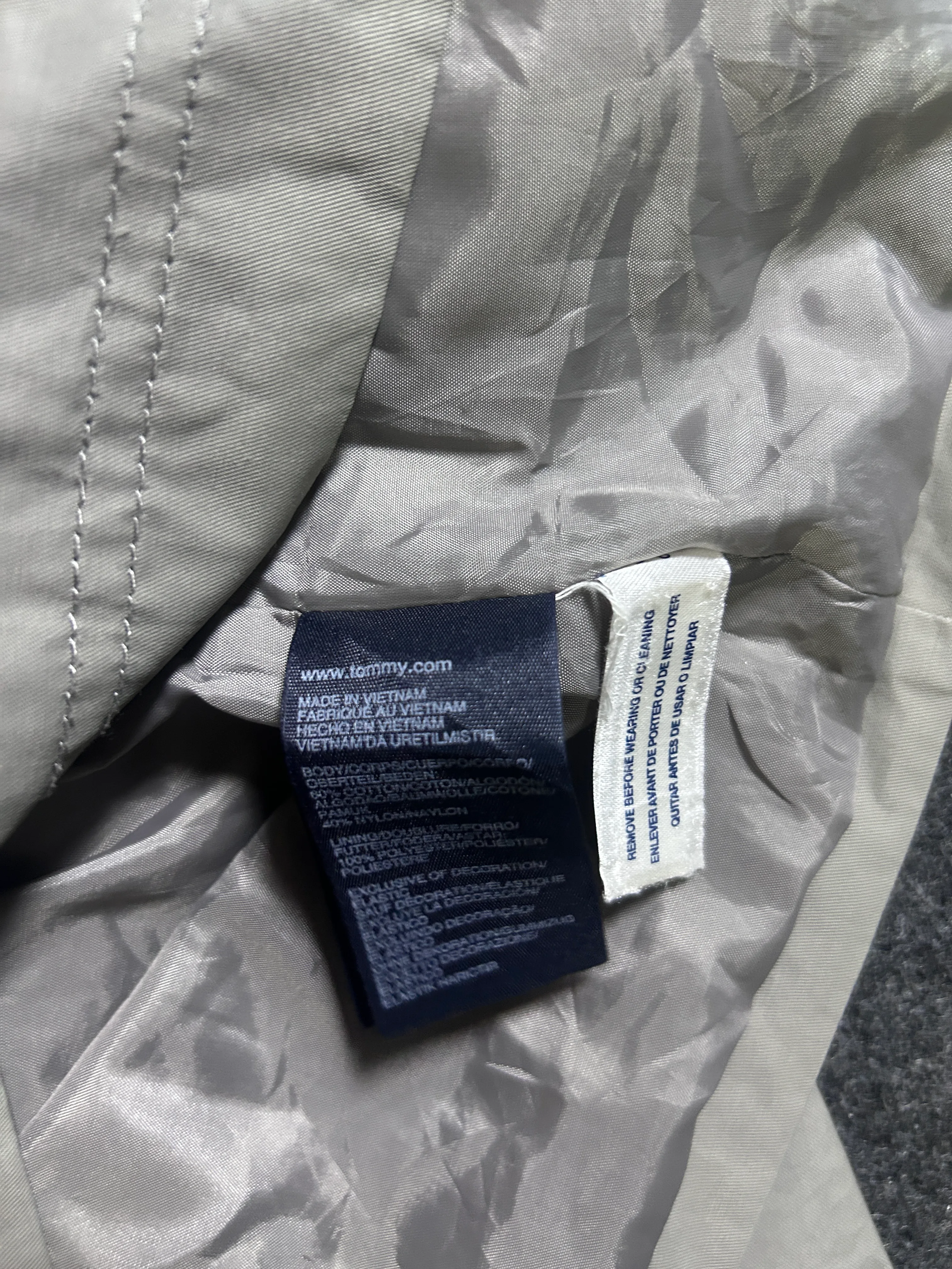 Tommy Hilfiger Grey Parka Jacket  Vintage Utility Style