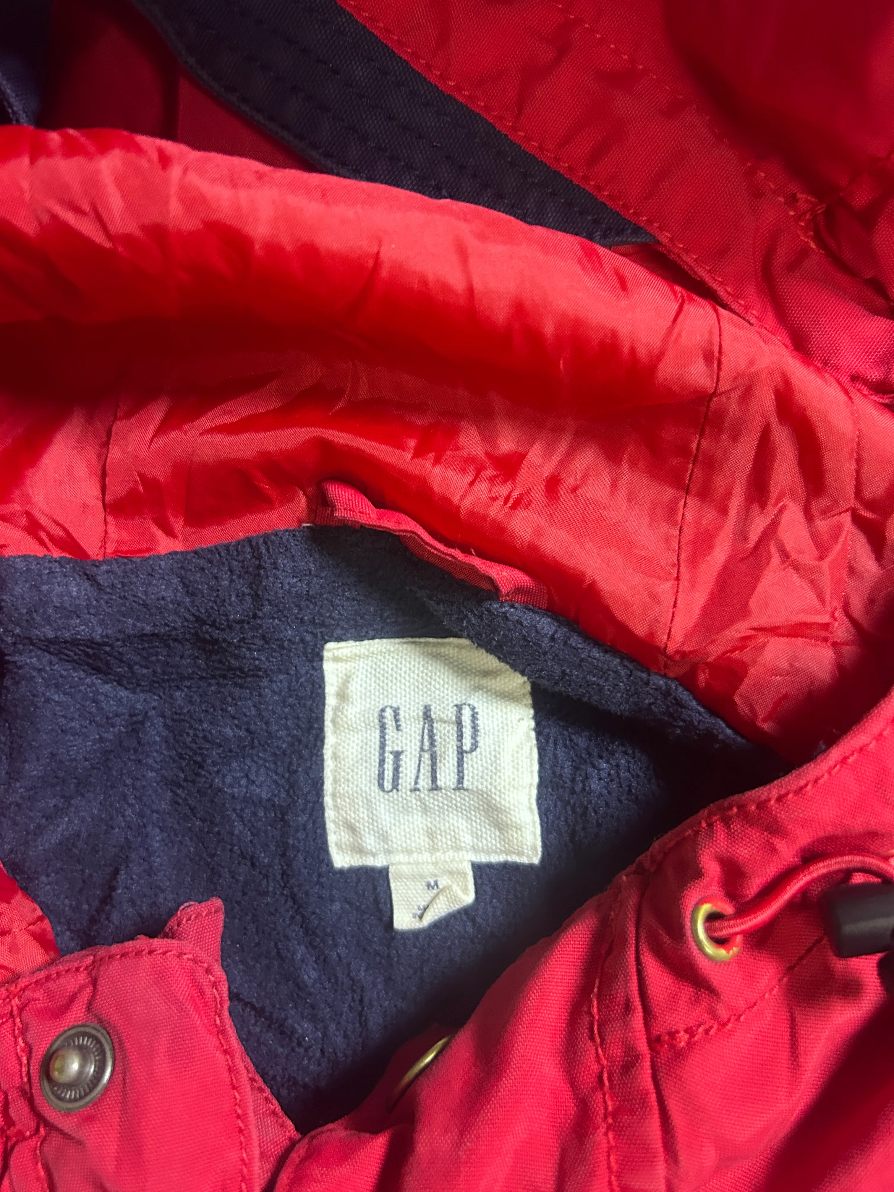 GAP Red & Navy Blue Lightweight Hooded Jacket L